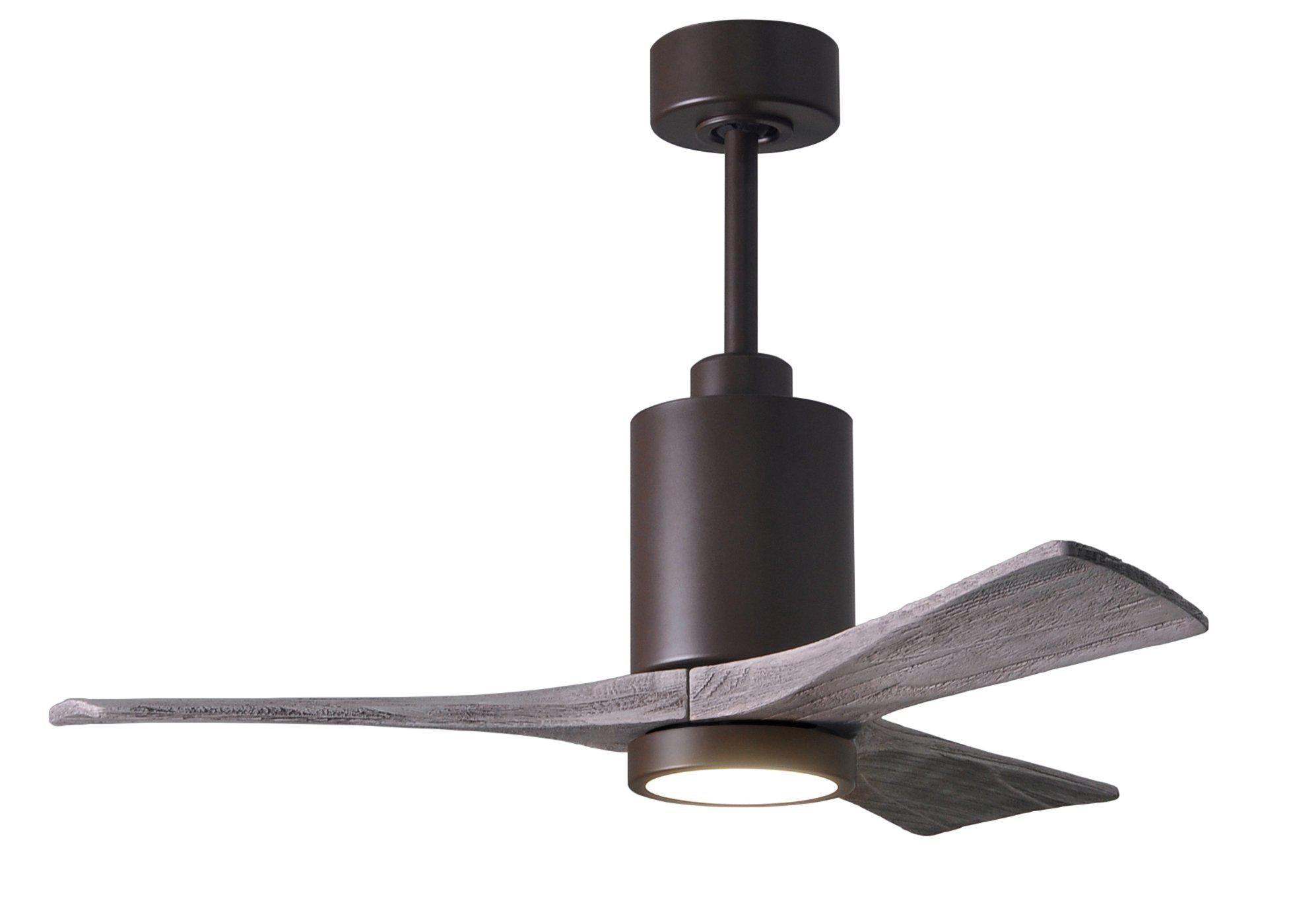 Matthews Fan Company Patricia-3 Three Blade with Light Kit PA3 Indoor Ceiling Fans Matthews Fan Company Polished Chrome Walnut Tone 60"