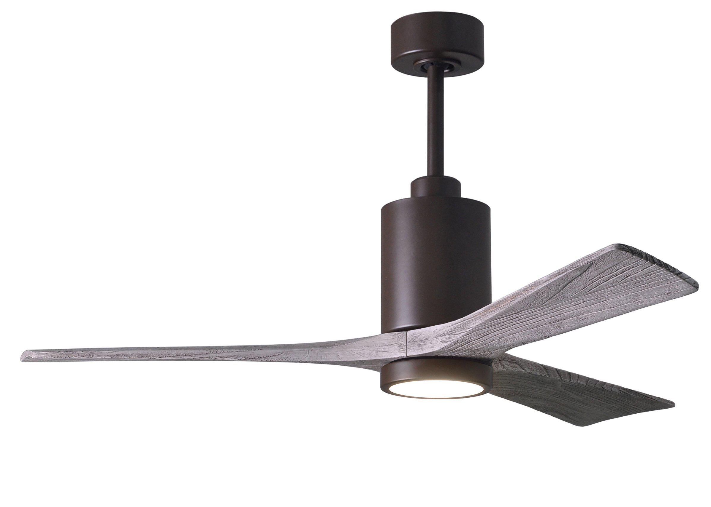 Matthews Fan Company Patricia-3 Three Blade with Light Kit PA3 Indoor Ceiling Fans Matthews Fan Company Textured Bronze Matte Black 42"