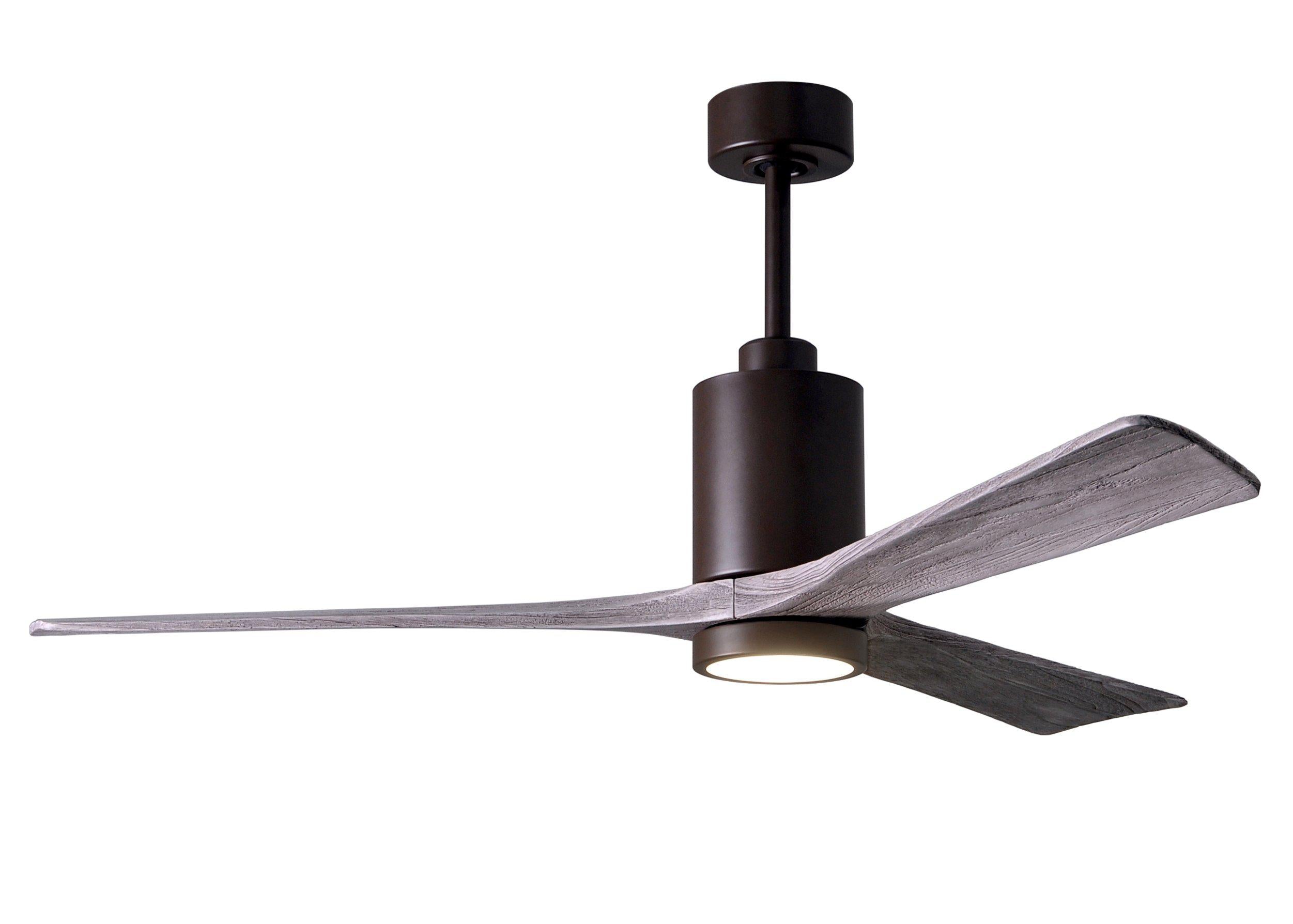 Matthews Fan Company Patricia-3 Three Blade with Light Kit PA3 Indoor Ceiling Fans Matthews Fan Company Textured Bronze Matte Black 52"