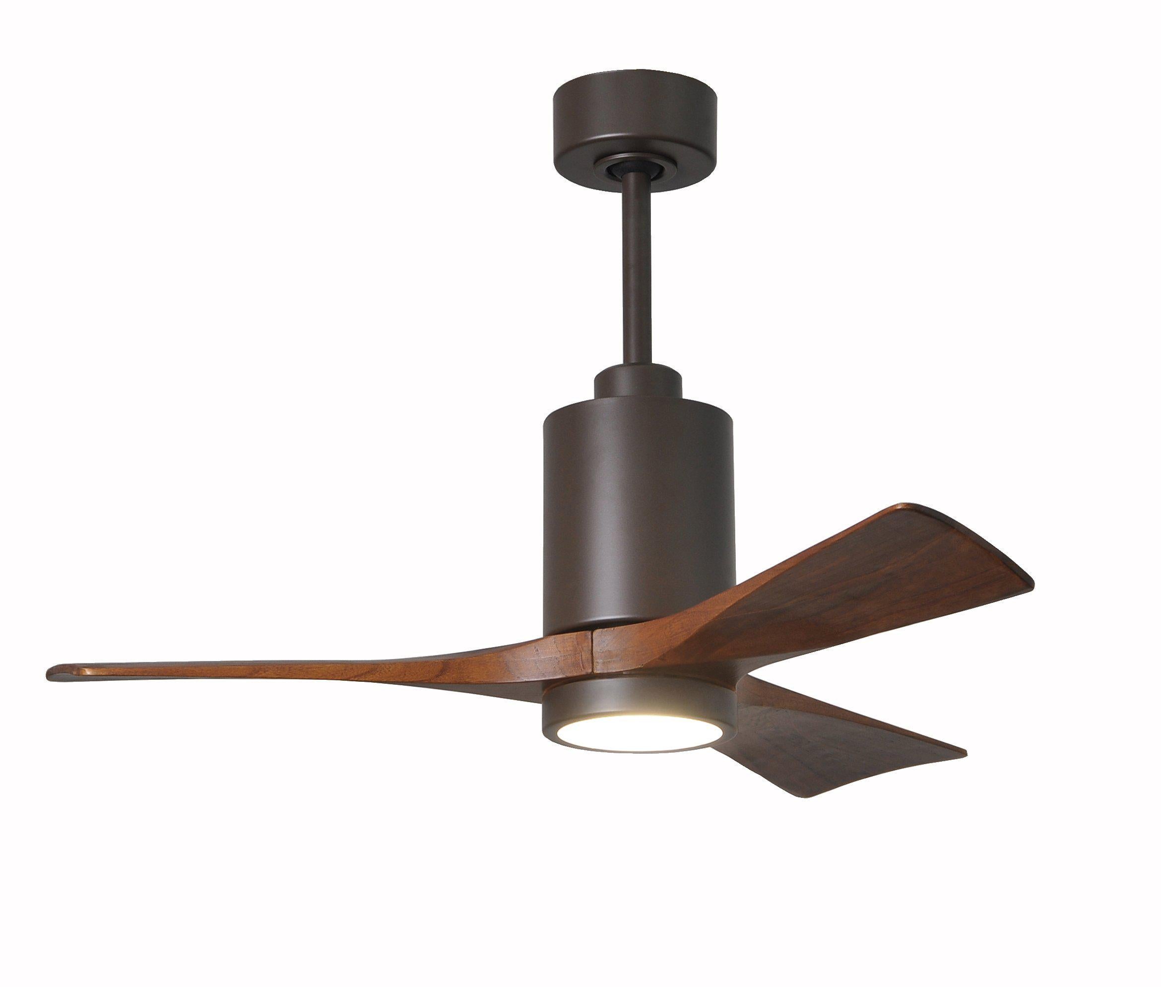 Matthews Fan Company Patricia-3 Three Blade with Light Kit PA3 Indoor Ceiling Fans Matthews Fan Company Textured Bronze Barnwood Tone 60"