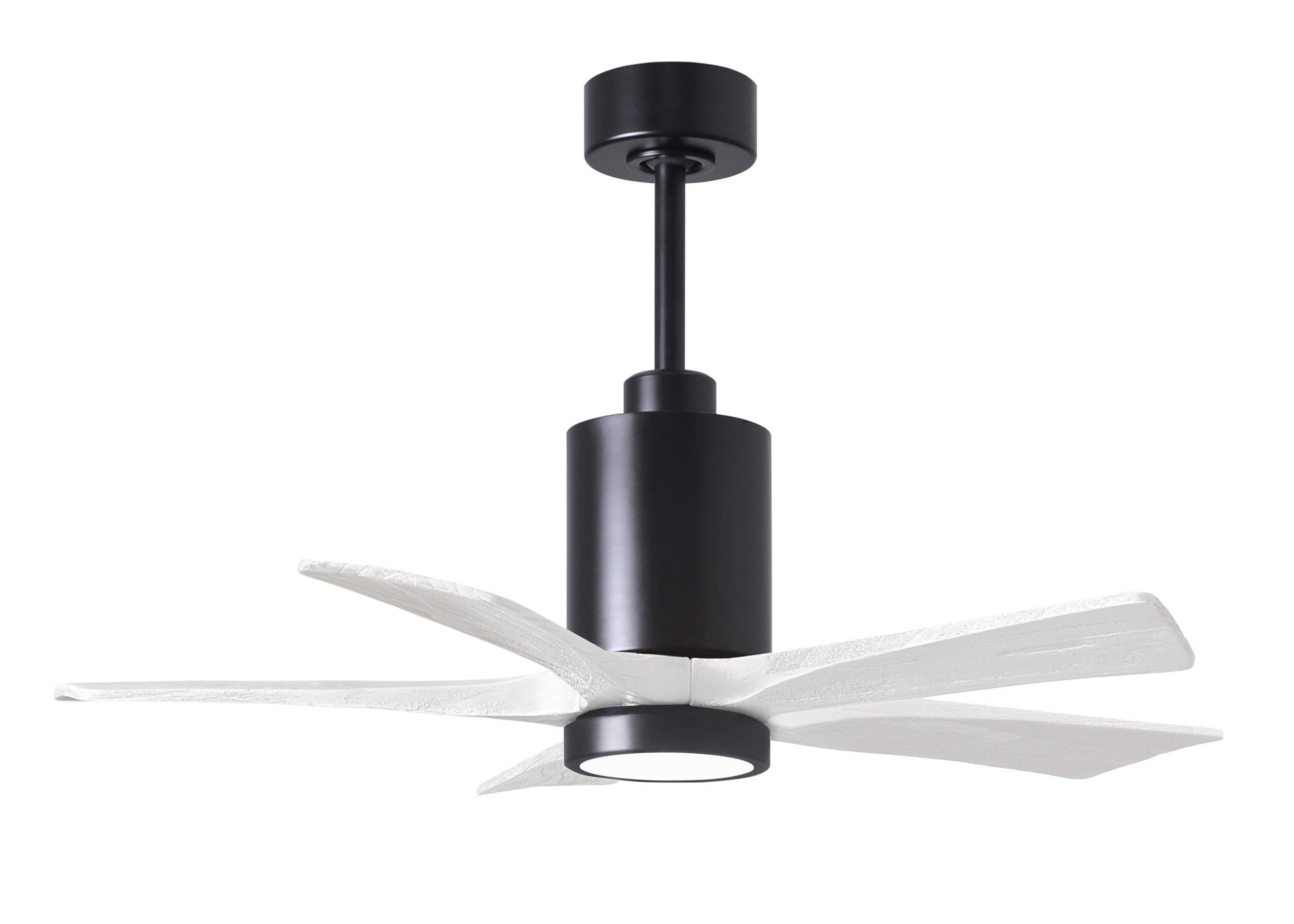 Matthews Fan Company Patricia-5 Five Blade with Light Kit PA5 Ceiling Fan Matthews Fan Company Matte Black Matte Black 60"