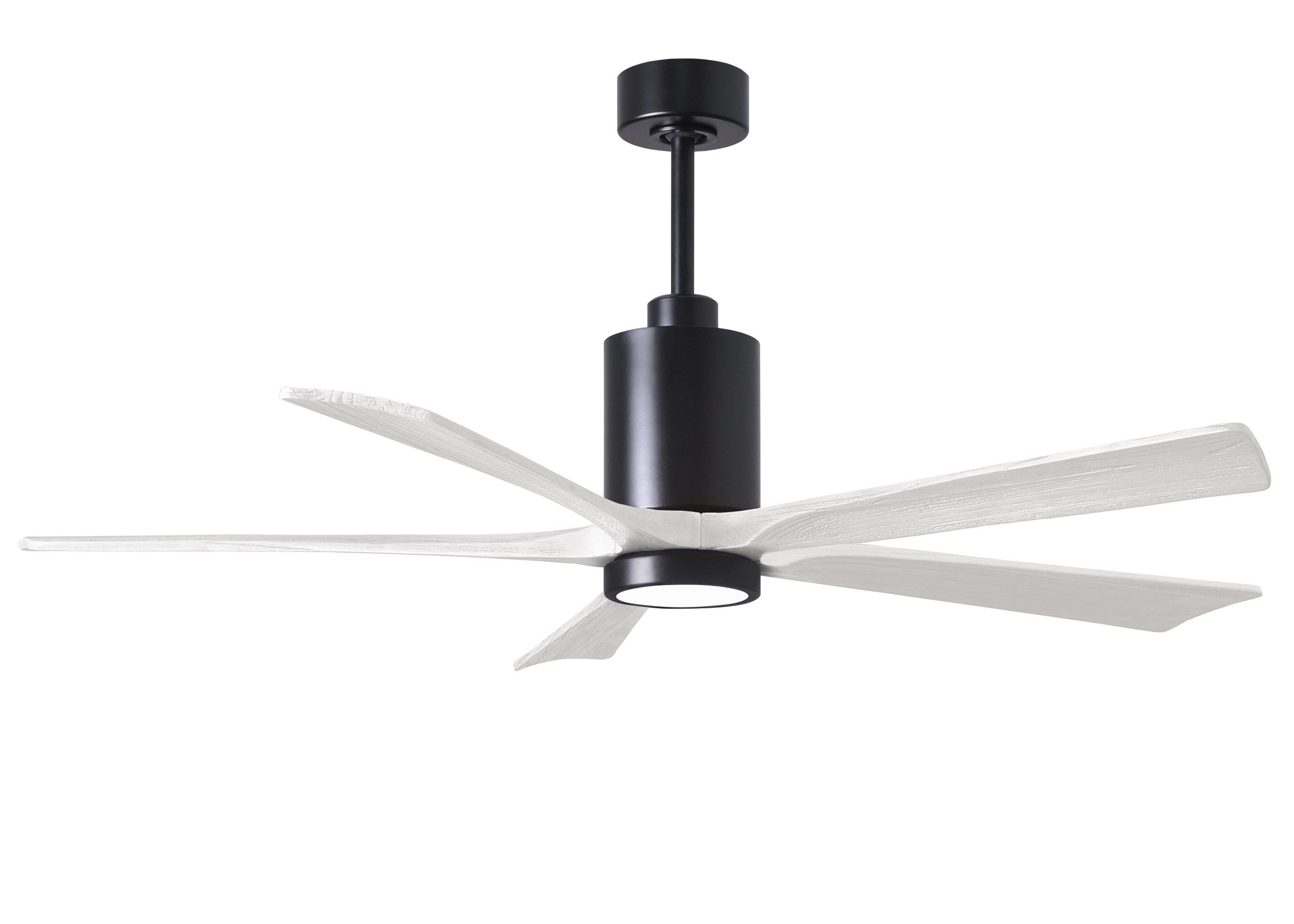 Matthews Fan Company Patricia-5 Five Blade with Light Kit PA5 Indoor Ceiling Fans Matthews Fan Company Matte Black Barnwood Tone 52"