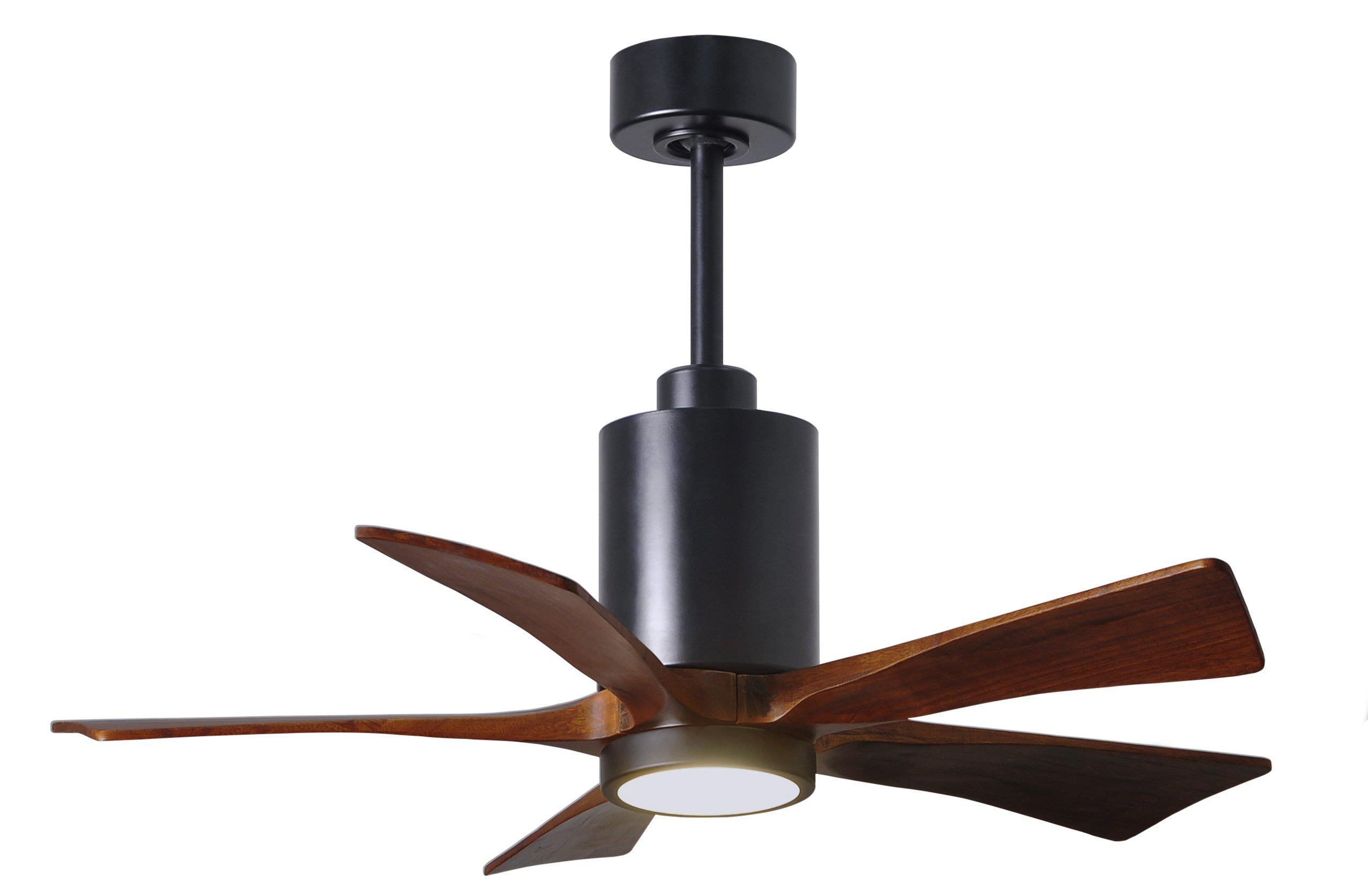 Matthews Fan Company Patricia-5 Five Blade with Light Kit PA5 Indoor Ceiling Fans Matthews Fan Company Matte Black Barnwood Tone 60"