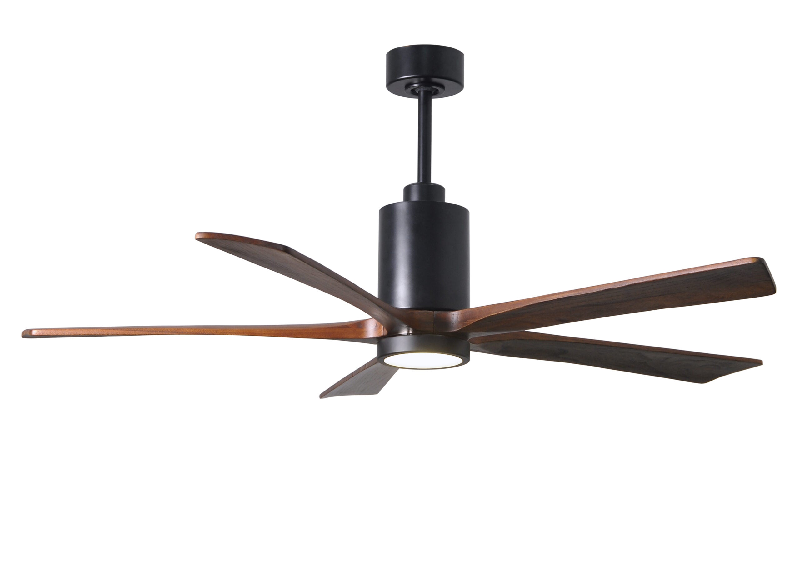 Matthews Fan Company Patricia-5 Ceiling Fan Indoor Ceiling Fans Matthews Fan Company 60" Matte Black Walnut Tone