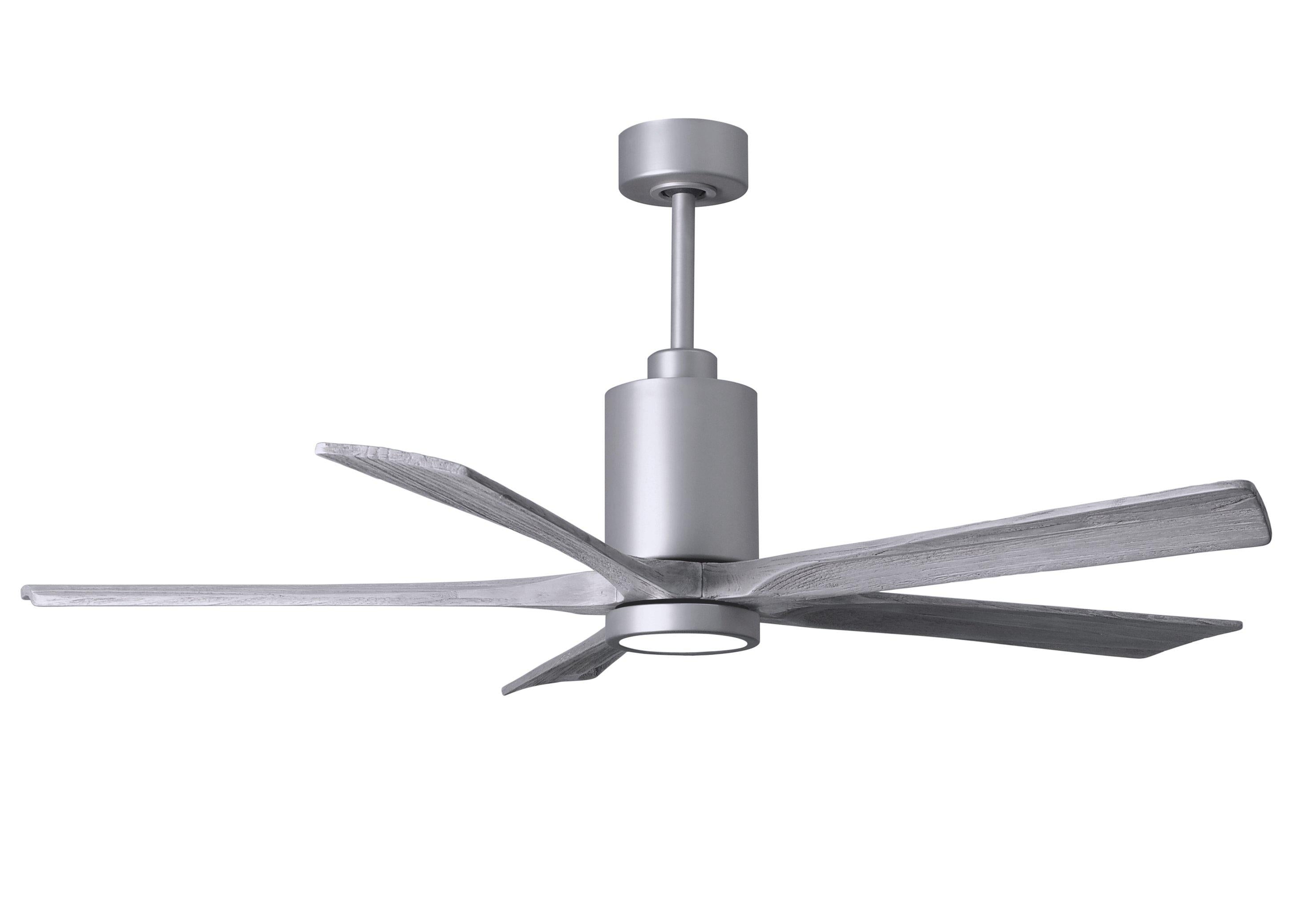 Matthews Fan Company Patricia-5 Five Blade with Light Kit PA5 Ceiling Fan Matthews Fan Company Brushed Nickel Matte Black 52"