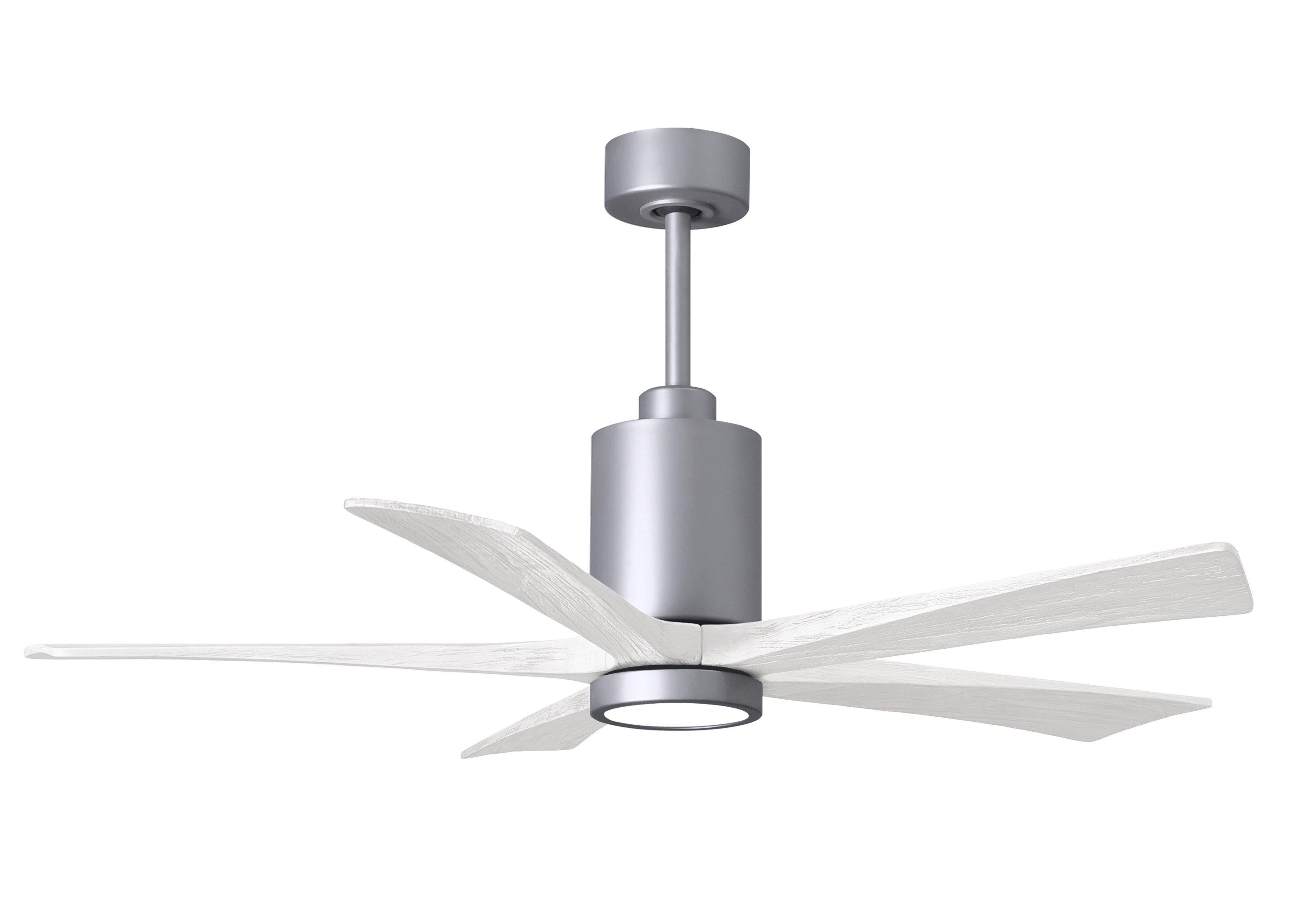 Matthews Fan Company Patricia-5 Five Blade with Light Kit PA5 Ceiling Fan Matthews Fan Company Brushed Nickel Barnwood Tone 42"