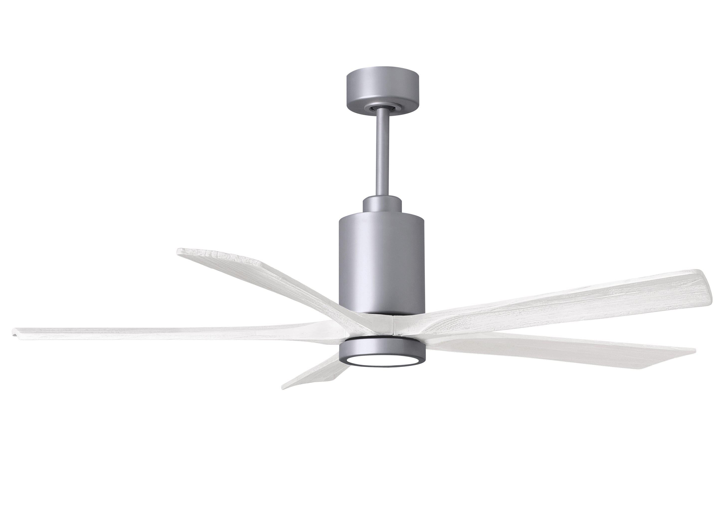 Matthews Fan Company Patricia-5 Five Blade with Light Kit PA5 Ceiling Fan Matthews Fan Company Brushed Nickel Barnwood Tone 52"