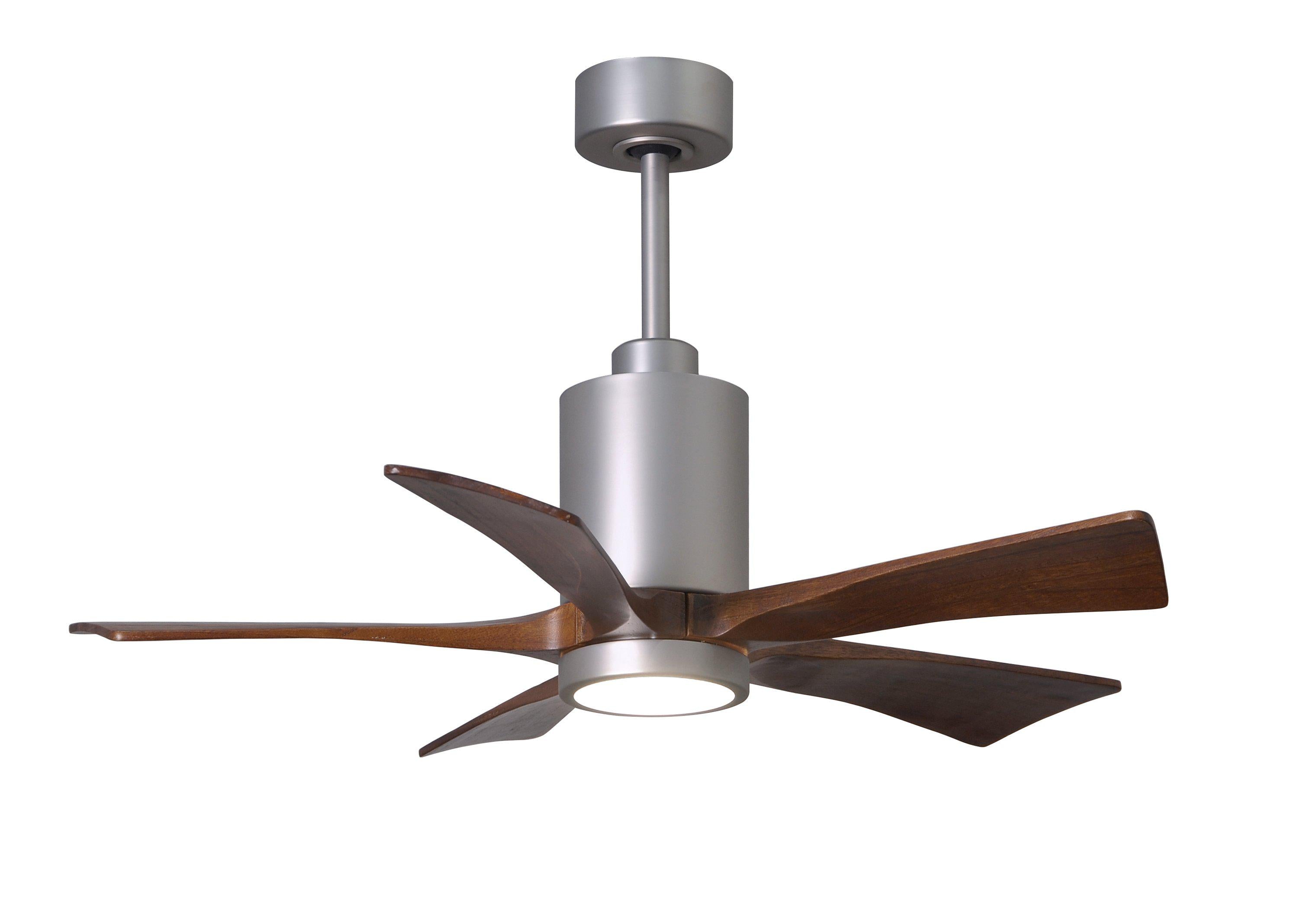 Matthews Fan Company Patricia-5 Five Blade with Light Kit PA5 Ceiling Fan Matthews Fan Company Brushed Nickel Barnwood Tone 60"