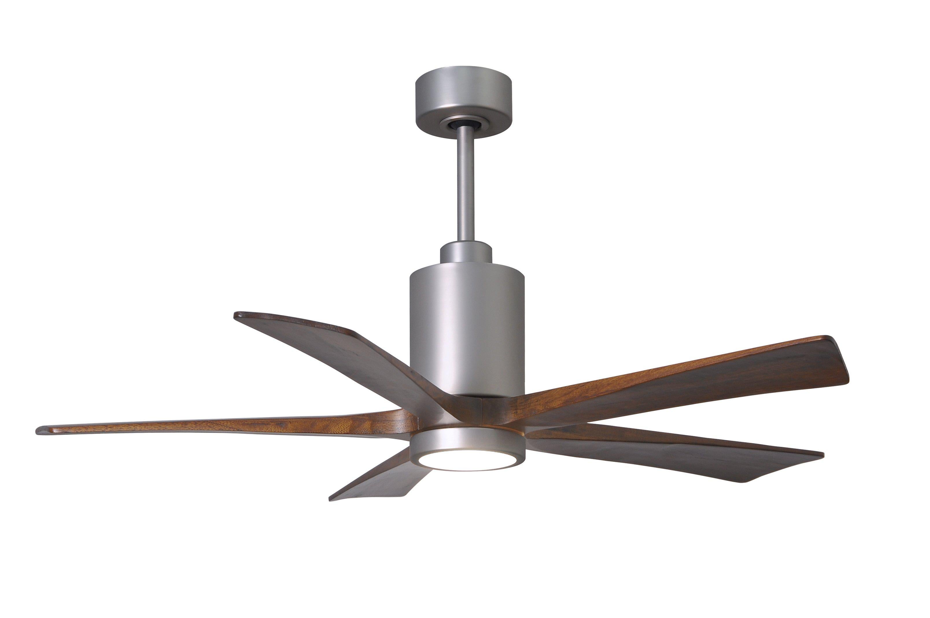 Matthews Fan Company Patricia-5 Five Blade with Light Kit PA5 Indoor Ceiling Fans Matthews Fan Company Brushed Nickel Matte White 42"