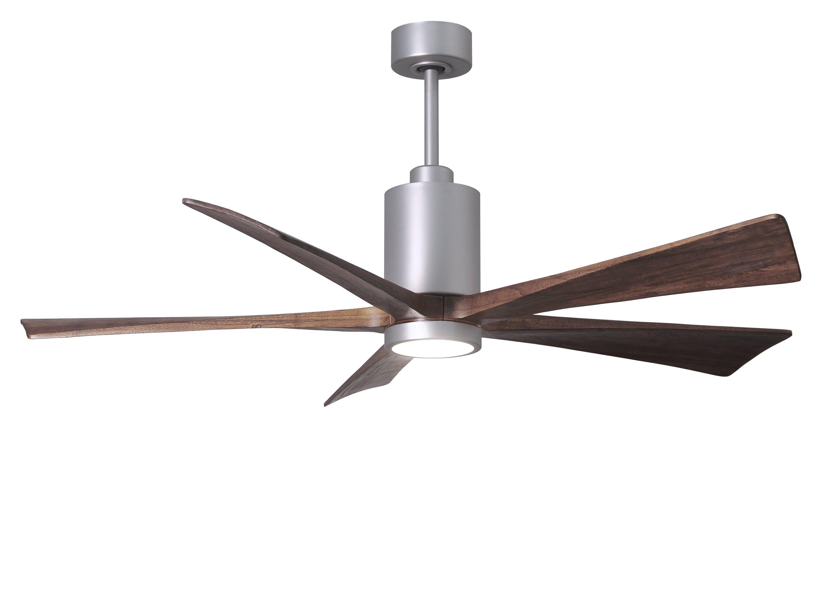 Matthews Fan Company Patricia-5 Five Blade with Light Kit PA5 Indoor Ceiling Fans Matthews Fan Company Brushed Nickel Matte White 52"