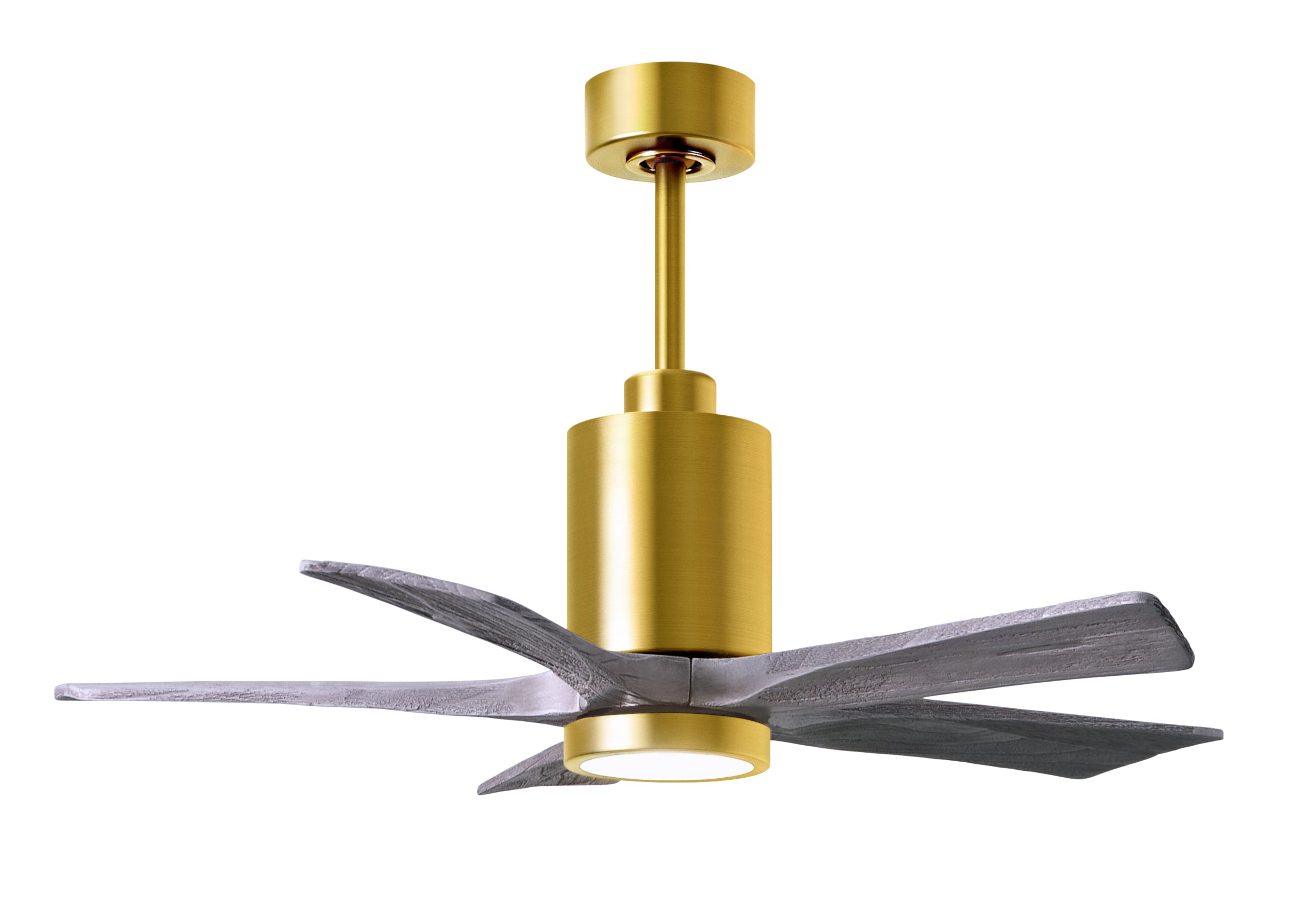 Matthews Fan Company Patricia-5 Ceiling Fan Indoor Ceiling Fans Matthews Fan Company 42" Brushed Brass Barnwood Tone