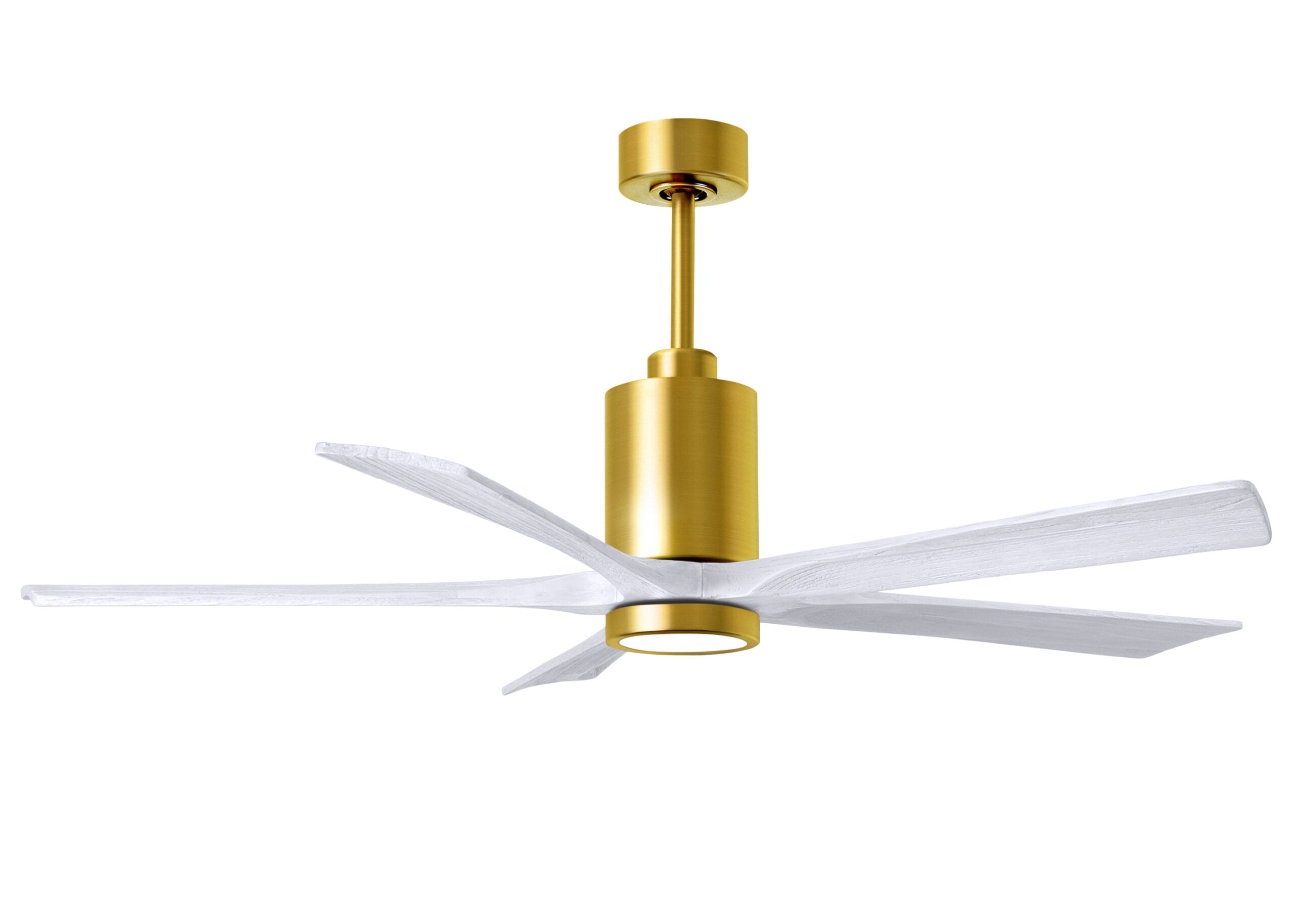 Matthews Fan Company Patricia-5 Ceiling Fan Indoor Ceiling Fans Matthews Fan Company 60" Brushed Brass Matte White