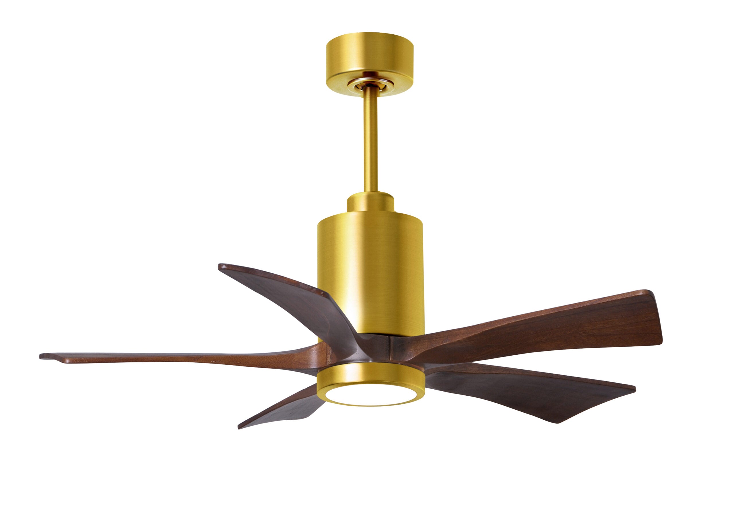 Matthews Fan Company Patricia-5 Ceiling Fan Indoor Ceiling Fans Matthews Fan Company 42" Brushed Brass Walnut Tone