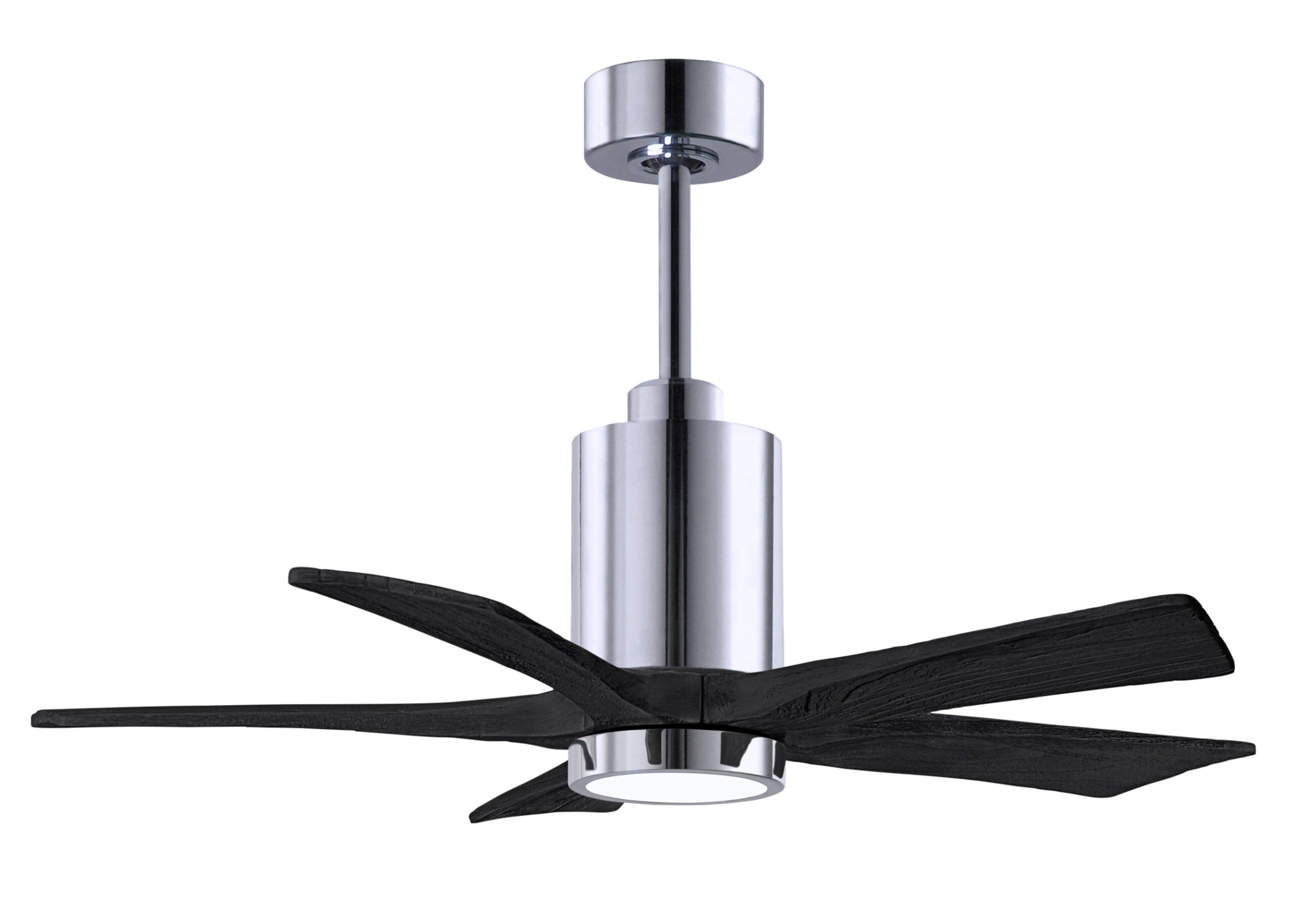 Matthews Fan Company Patricia-5 Ceiling Fan Indoor Ceiling Fans Matthews Fan Company 42" Polished Chrome Matte Black