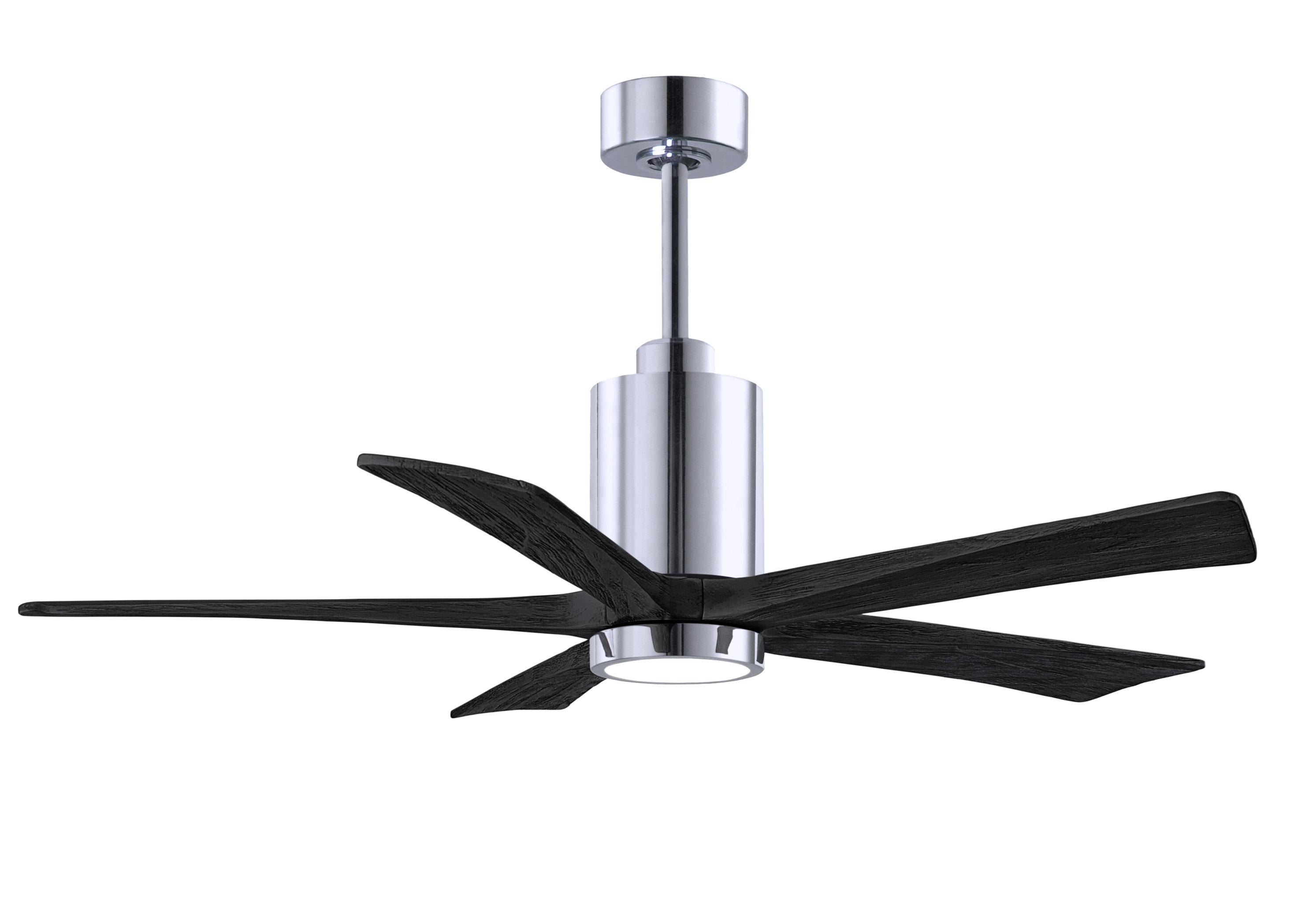 Matthews Fan Company Patricia-5 Five Blade with Light Kit PA5 Ceiling Fan Matthews Fan Company Brushed Nickel Walnut Tone 42"