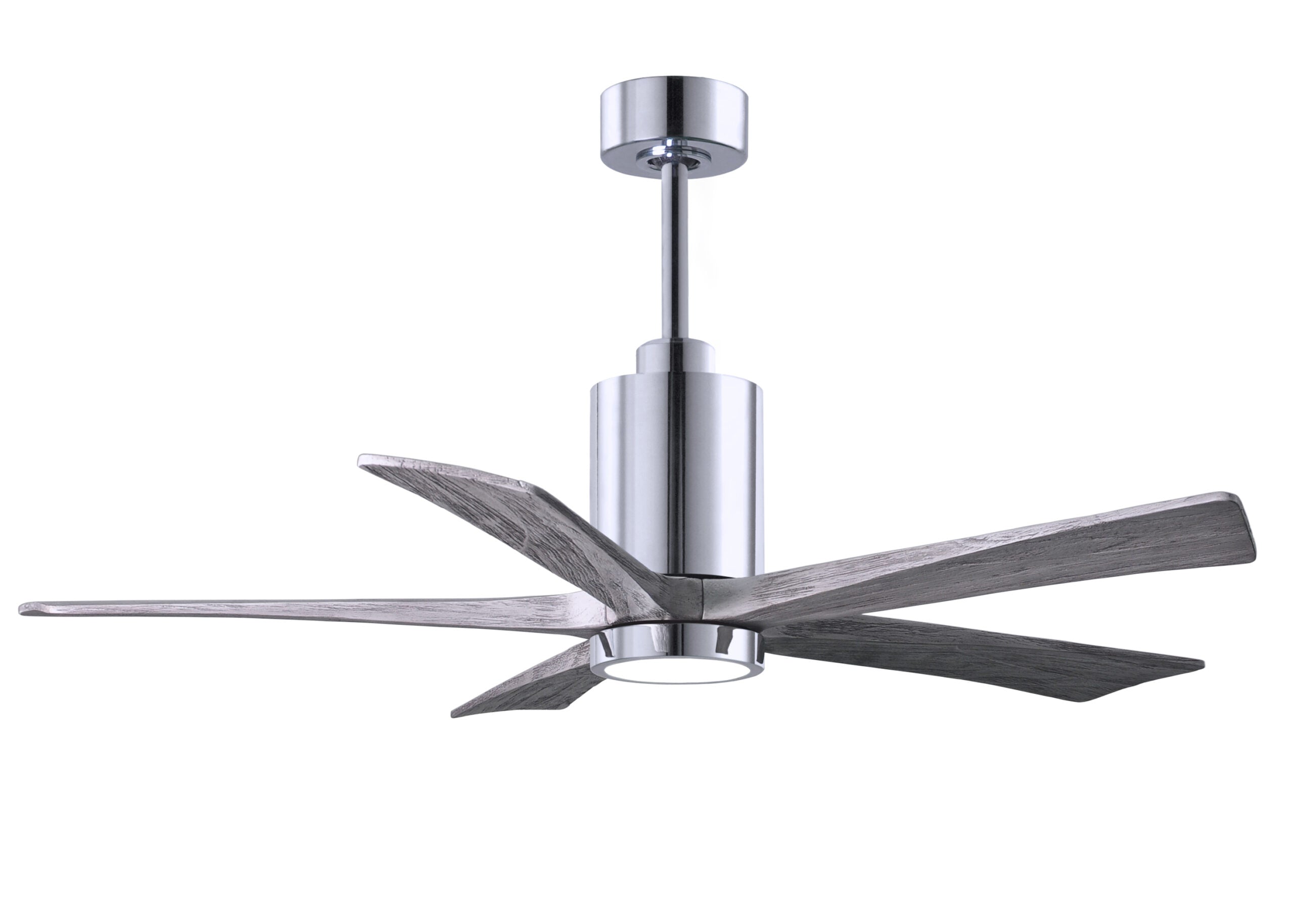 Matthews Fan Company Patricia-5 Ceiling Fan Indoor Ceiling Fans Matthews Fan Company 52" Polished Chrome Barnwood Tone