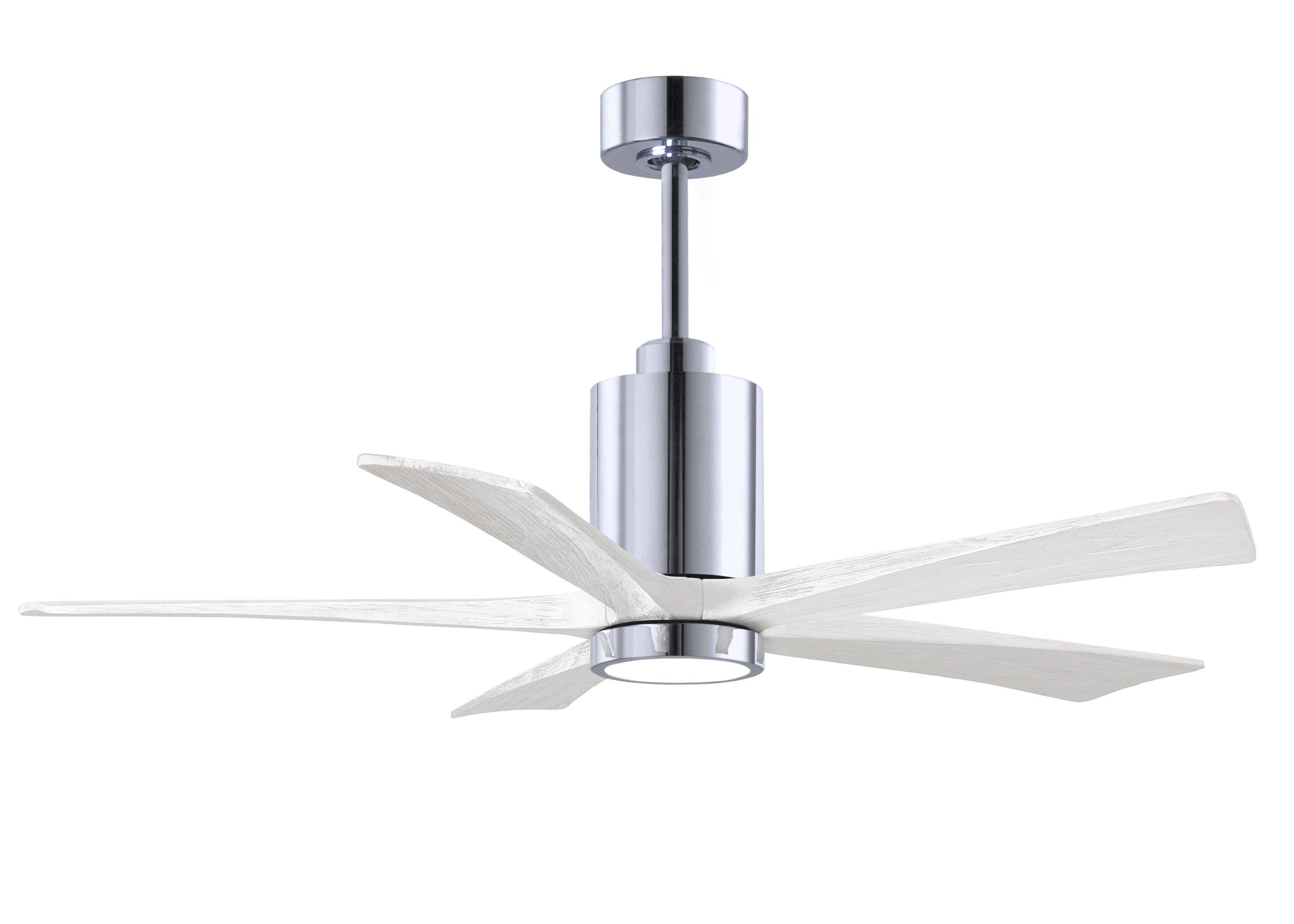 Matthews Fan Company Patricia-5 Five Blade with Light Kit PA5 Ceiling Fan Matthews Fan Company Polished Chrome Barnwood Tone 42"