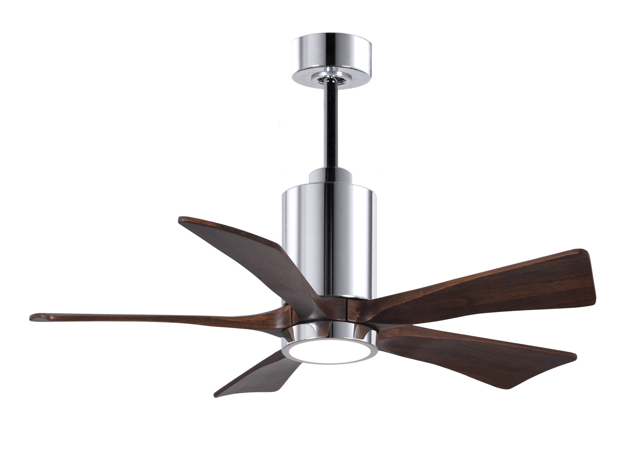 Matthews Fan Company Patricia-5 Ceiling Fan Indoor Ceiling Fans Matthews Fan Company 42" Polished Chrome Walnut Tone