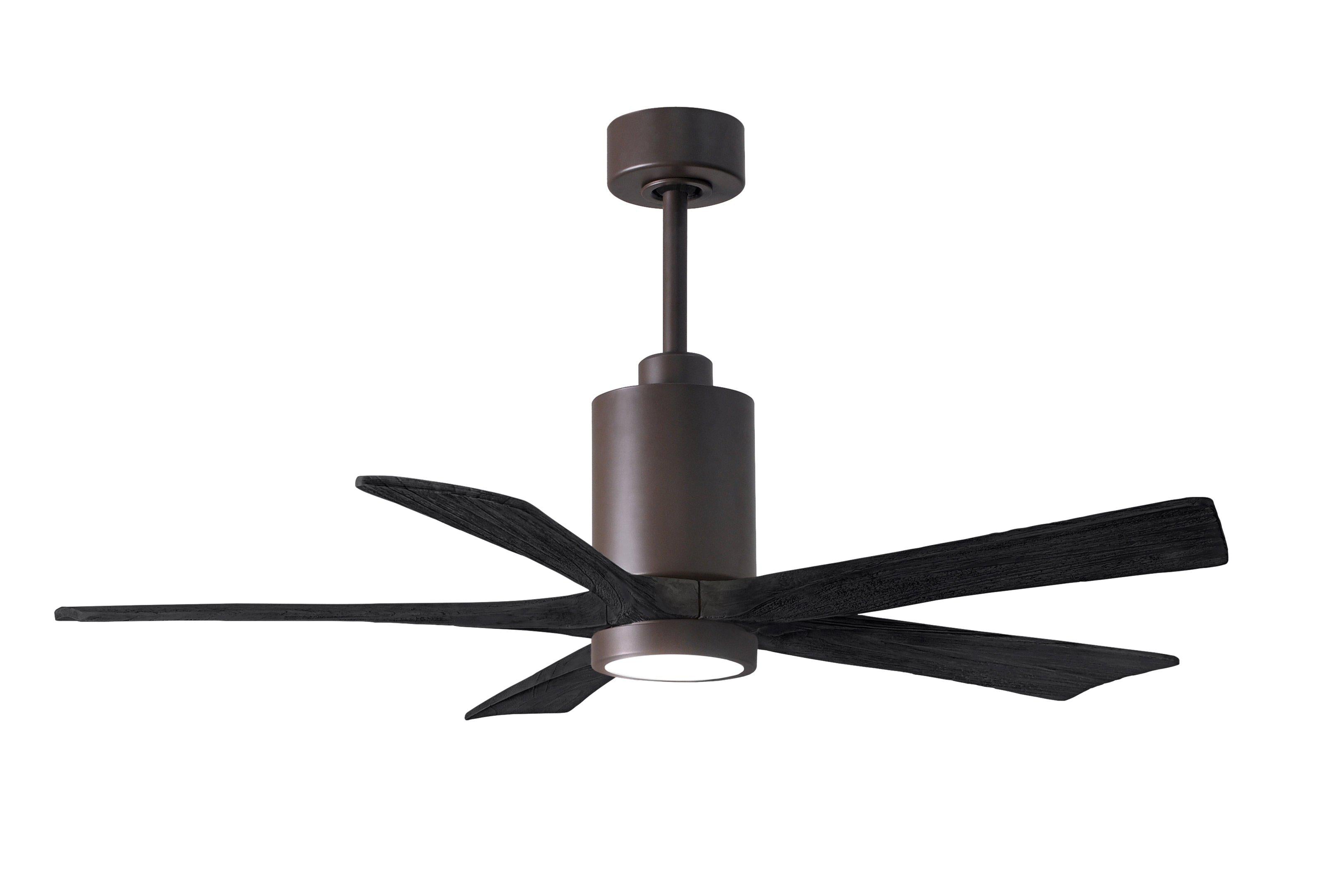 Matthews Fan Company Patricia-5 Five Blade with Light Kit PA5 Indoor Ceiling Fans Matthews Fan Company Polished Chrome Walnut Tone 42"