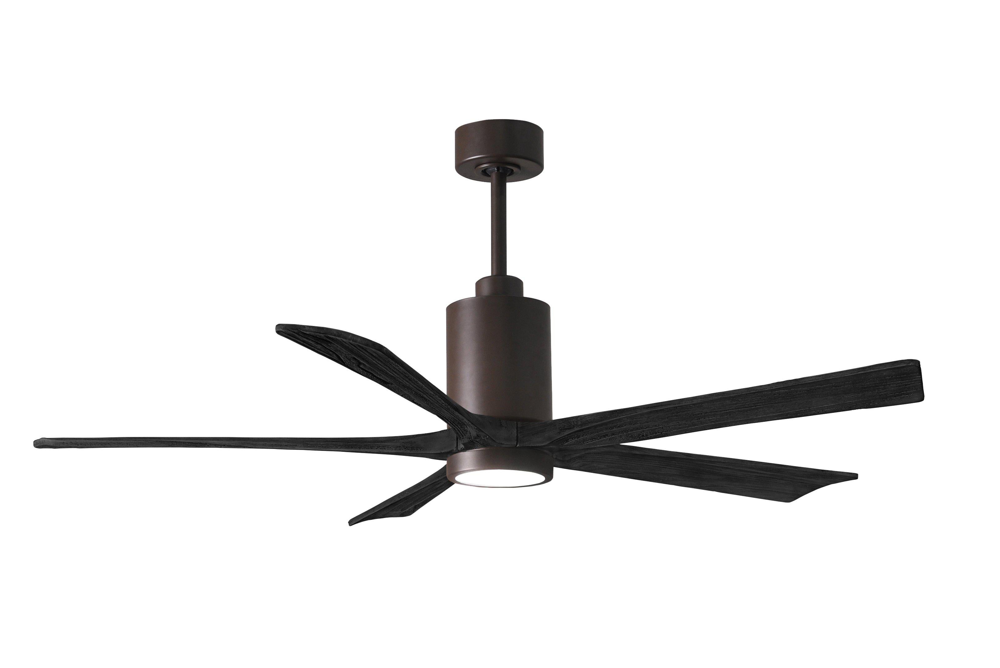 Matthews Fan Company Patricia-5 Five Blade with Light Kit PA5 Indoor Ceiling Fans Matthews Fan Company Polished Chrome Walnut Tone 52"