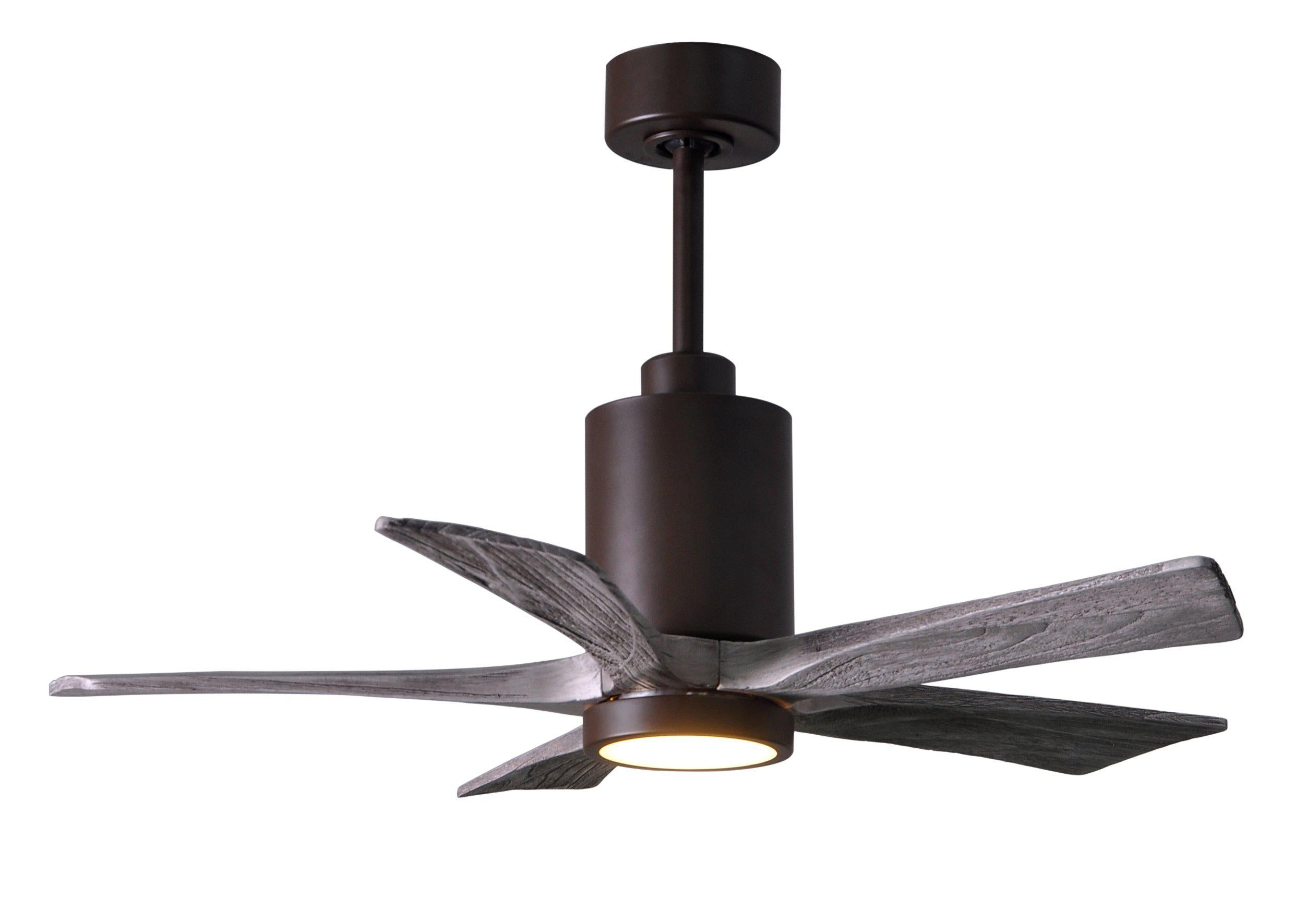 Matthews Fan Company Patricia-5 Five Blade with Light Kit PA5 Ceiling Fan Matthews Fan Company Polished Chrome Walnut Tone 60"