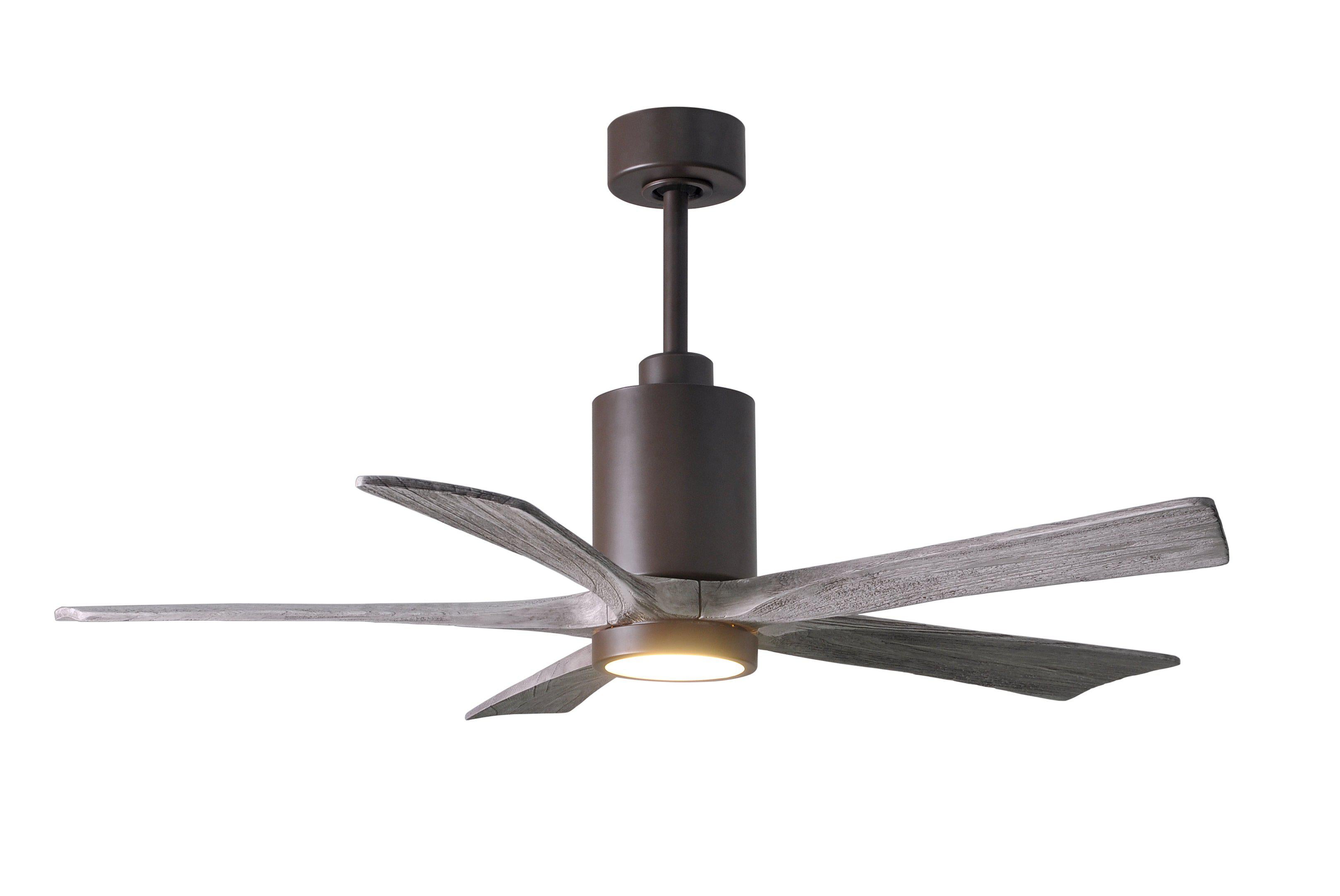 Matthews Fan Company Patricia-5 Five Blade with Light Kit PA5 Indoor Ceiling Fans Matthews Fan Company Textured Bronze Matte Black 42"