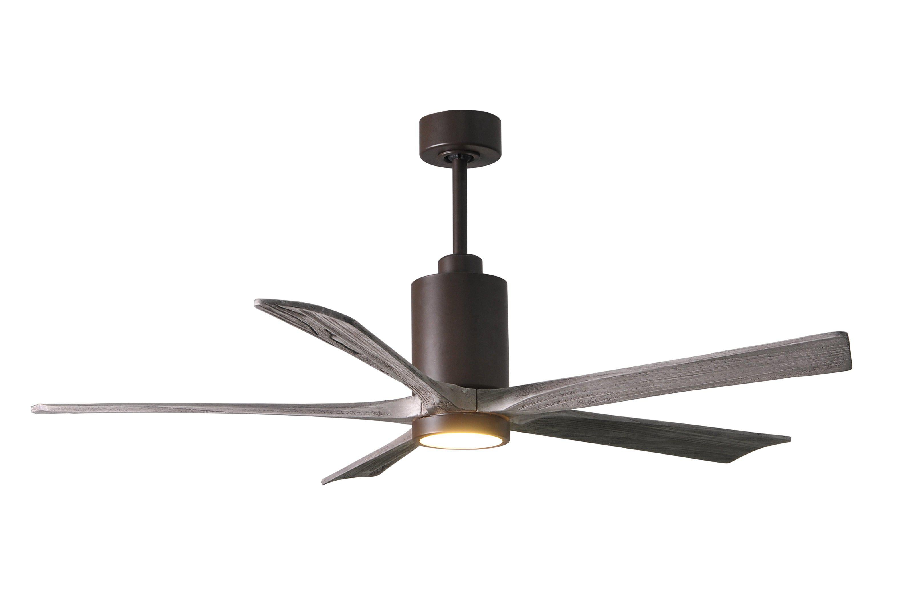 Matthews Fan Company Patricia-5 Five Blade with Light Kit PA5 Indoor Ceiling Fans Matthews Fan Company Textured Bronze Matte Black 52"