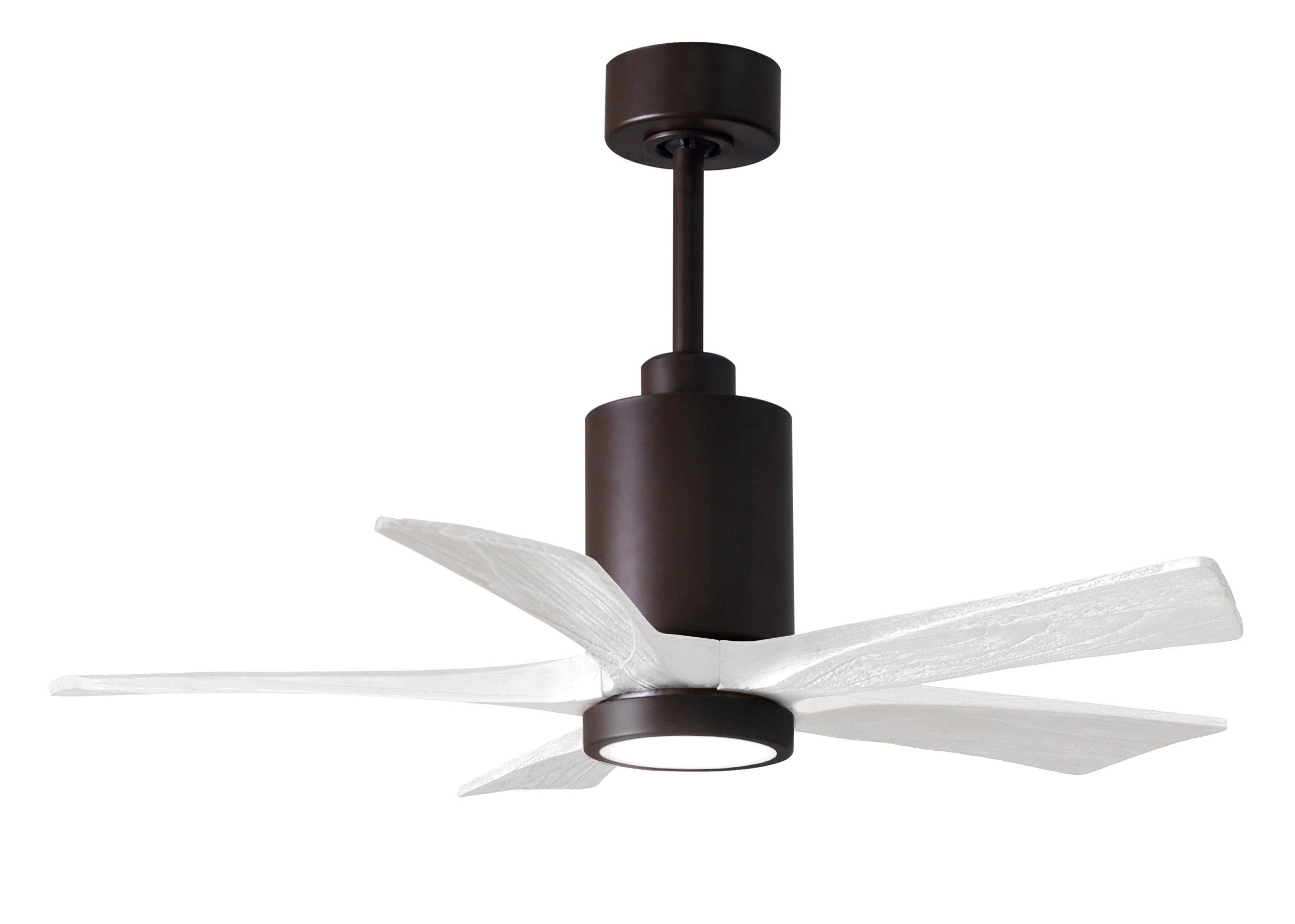 Matthews Fan Company Patricia-5 Five Blade with Light Kit PA5 Ceiling Fan Matthews Fan Company Textured Bronze Matte Black 60"