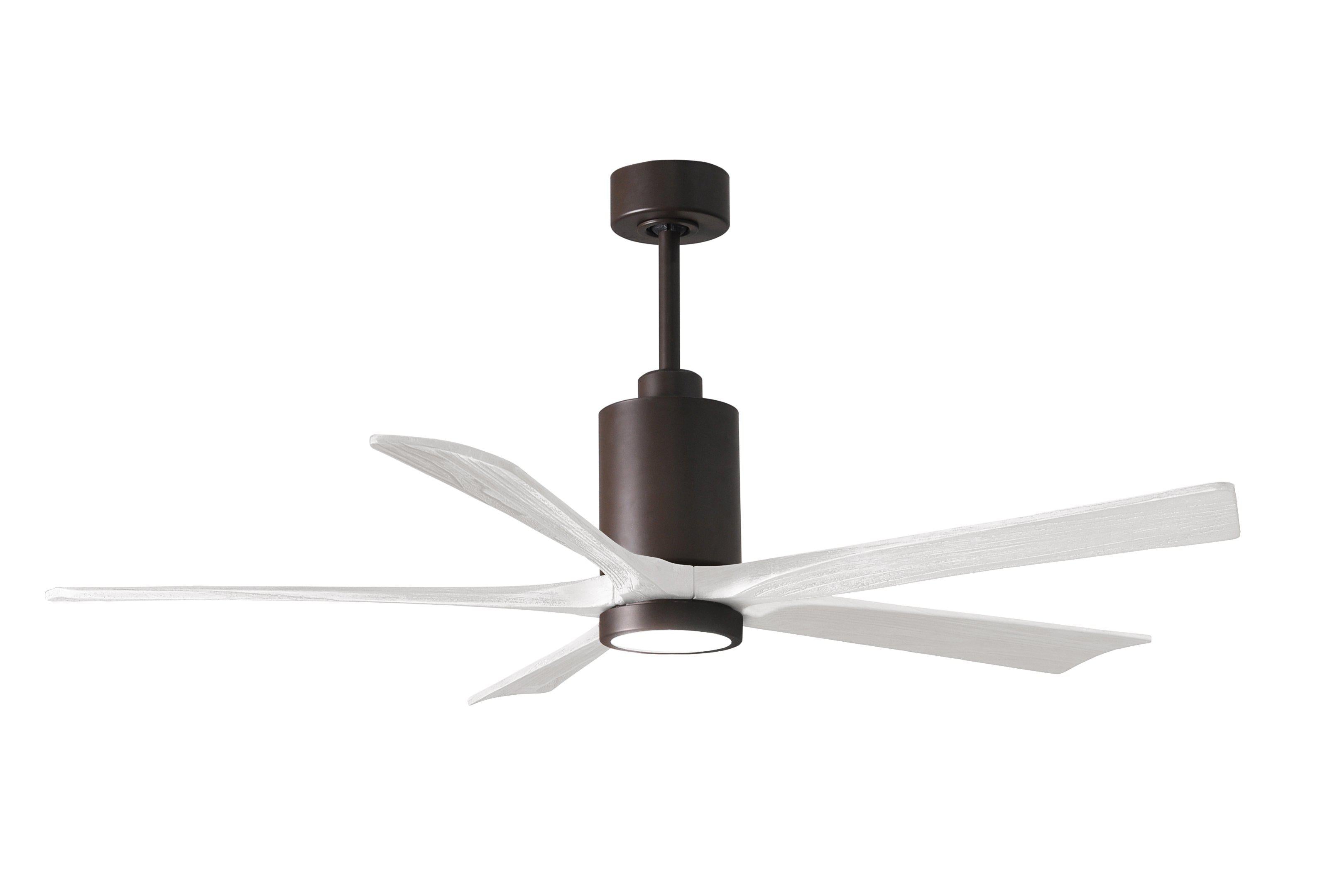 Matthews Fan Company Patricia-5 Five Blade with Light Kit PA5 Ceiling Fan Matthews Fan Company Textured Bronze Barnwood Tone 52"