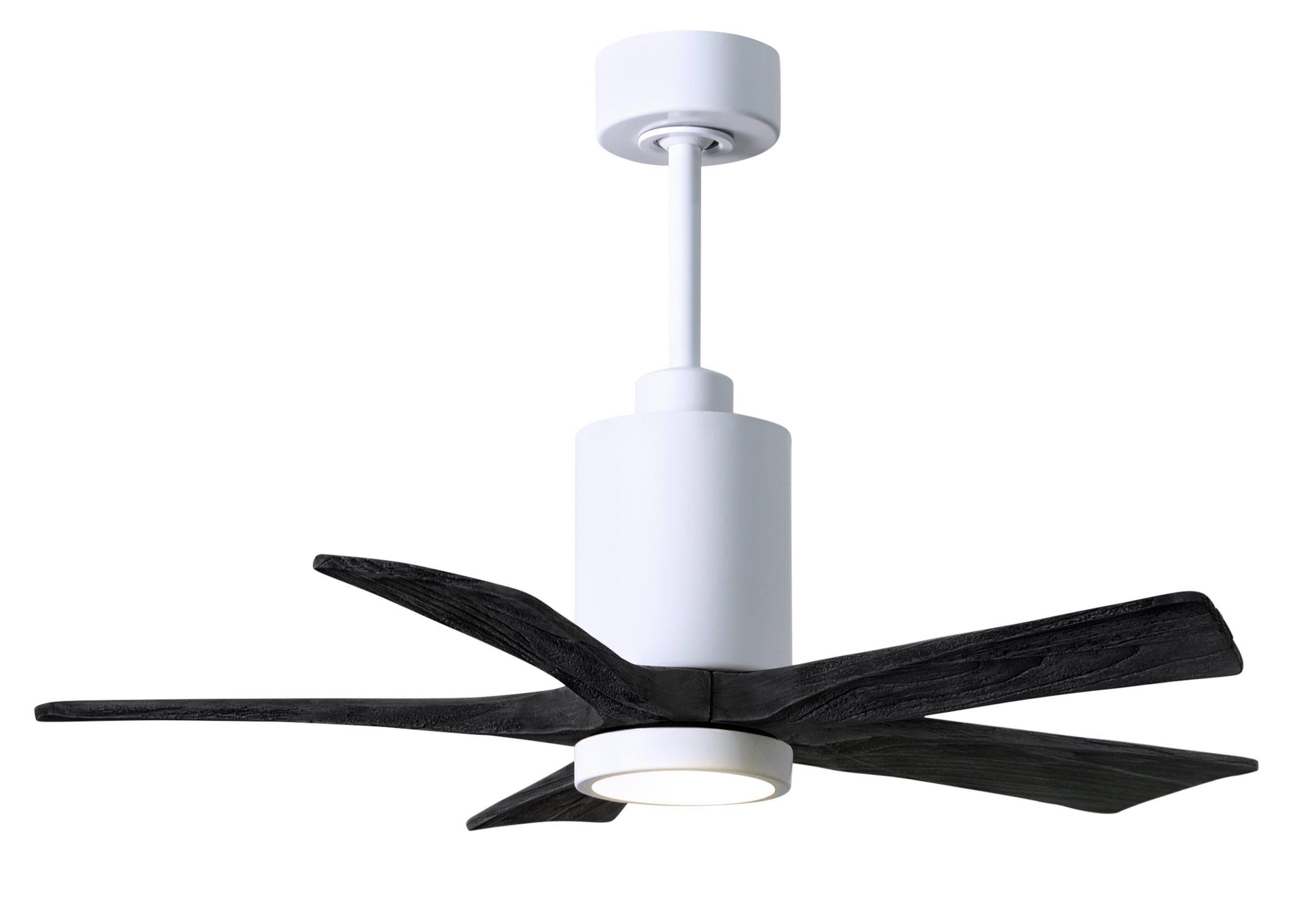 Matthews Fan Company Patricia-5 Five Blade with Light Kit PA5 Ceiling Fan Matthews Fan Company Textured Bronze Matte White 60"