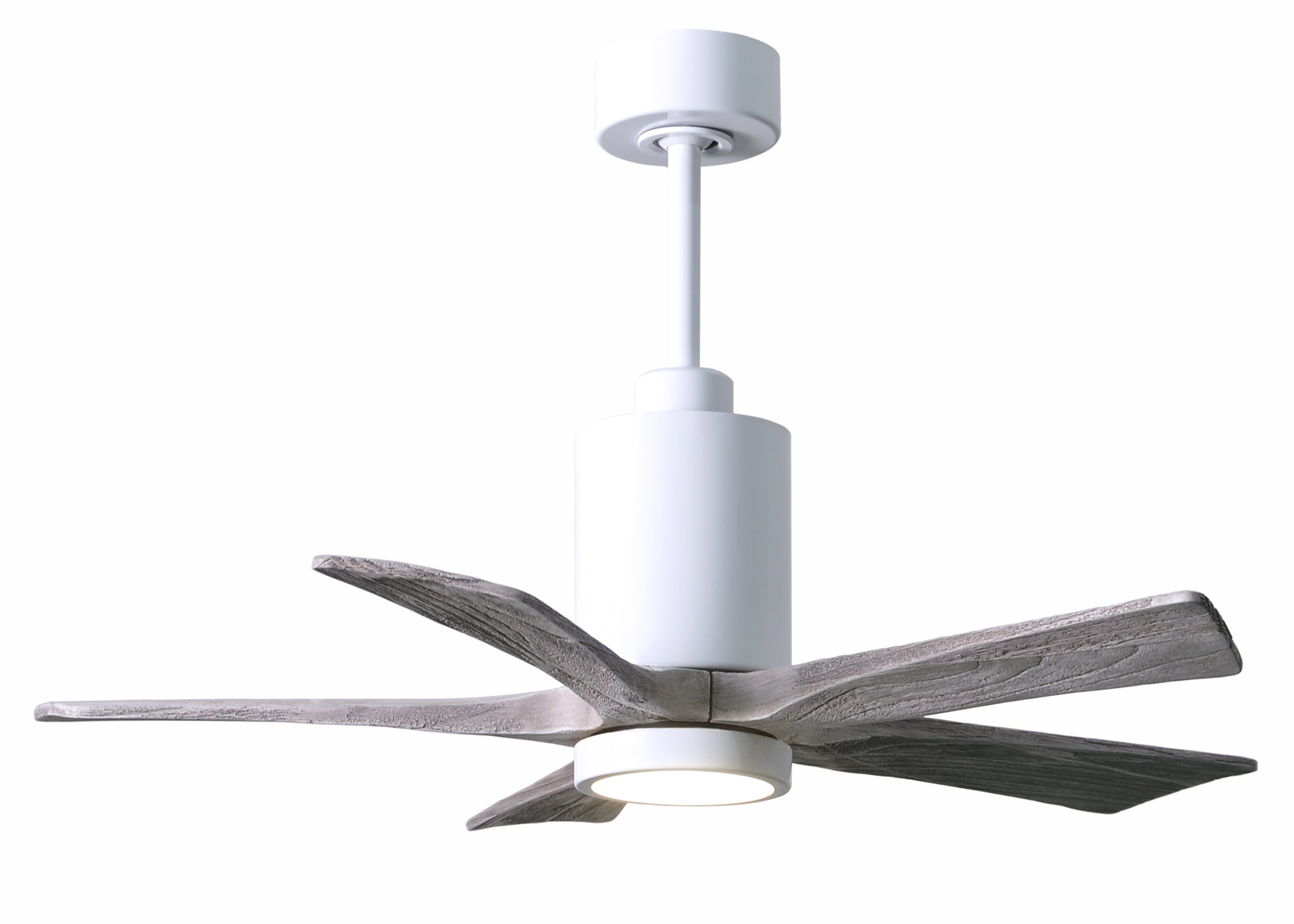 Matthews Fan Company Patricia-5 Ceiling Fan Indoor Ceiling Fans Matthews Fan Company 42" Gloss White Barnwood Tone