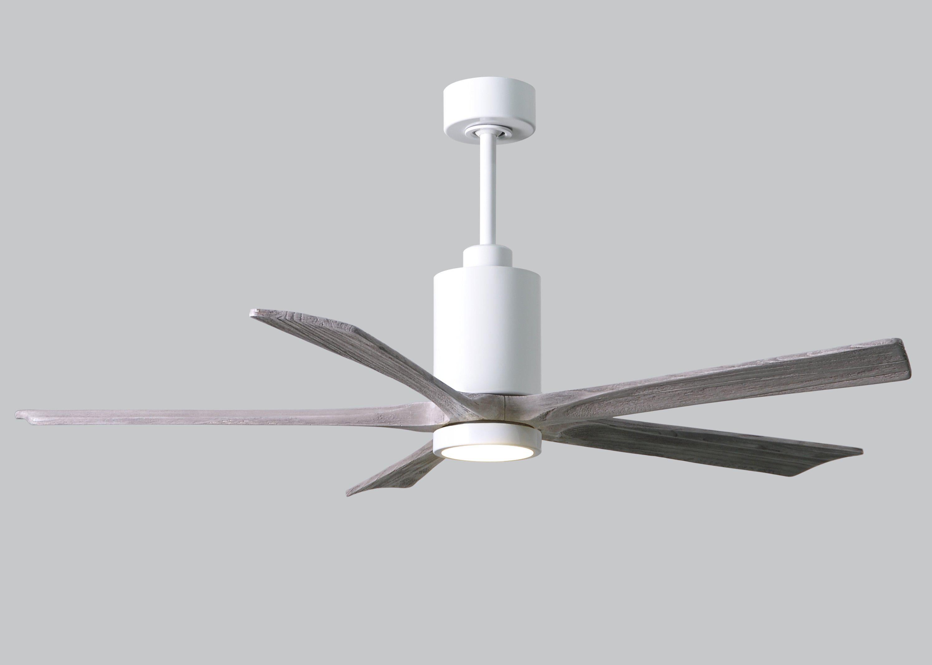 Matthews Fan Company Patricia-5 Five Blade with Light Kit PA5 Ceiling Fan Matthews Fan Company White Matte Black 52"