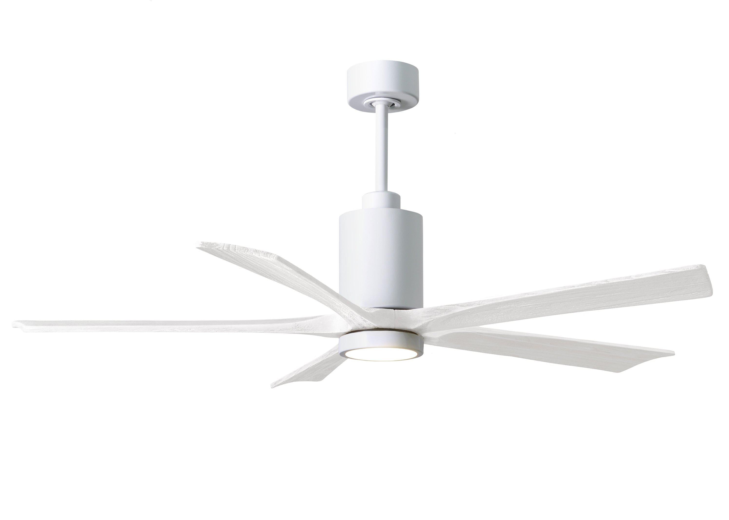 Matthews Fan Company Patricia-5 Five Blade with Light Kit PA5 Ceiling Fan Matthews Fan Company Gloss White Barnwood Tone 52"