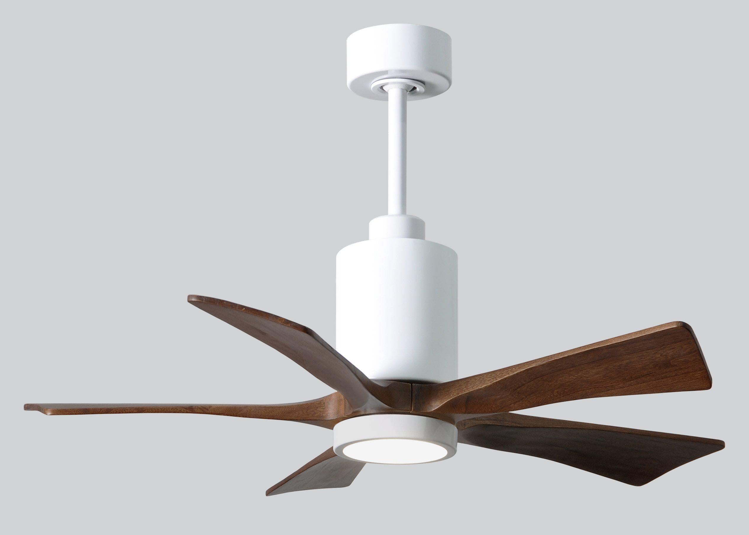 Matthews Fan Company Patricia-5 Five Blade with Light Kit PA5 Ceiling Fan Matthews Fan Company Gloss White Barnwood Tone 60"