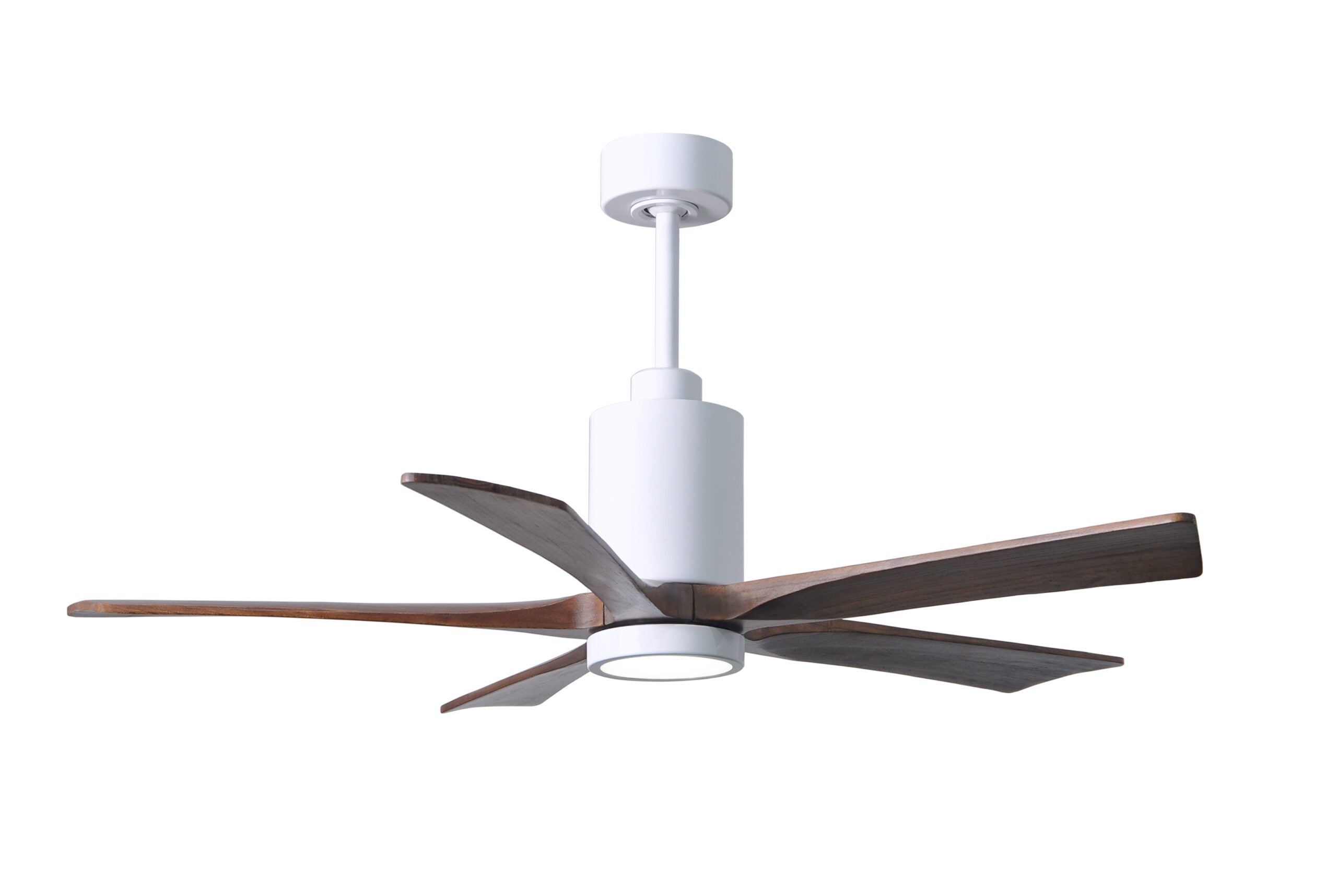 Matthews Fan Company Patricia-5 Ceiling Fan Indoor Ceiling Fans Matthews Fan Company 52" Gloss White Walnut Tone