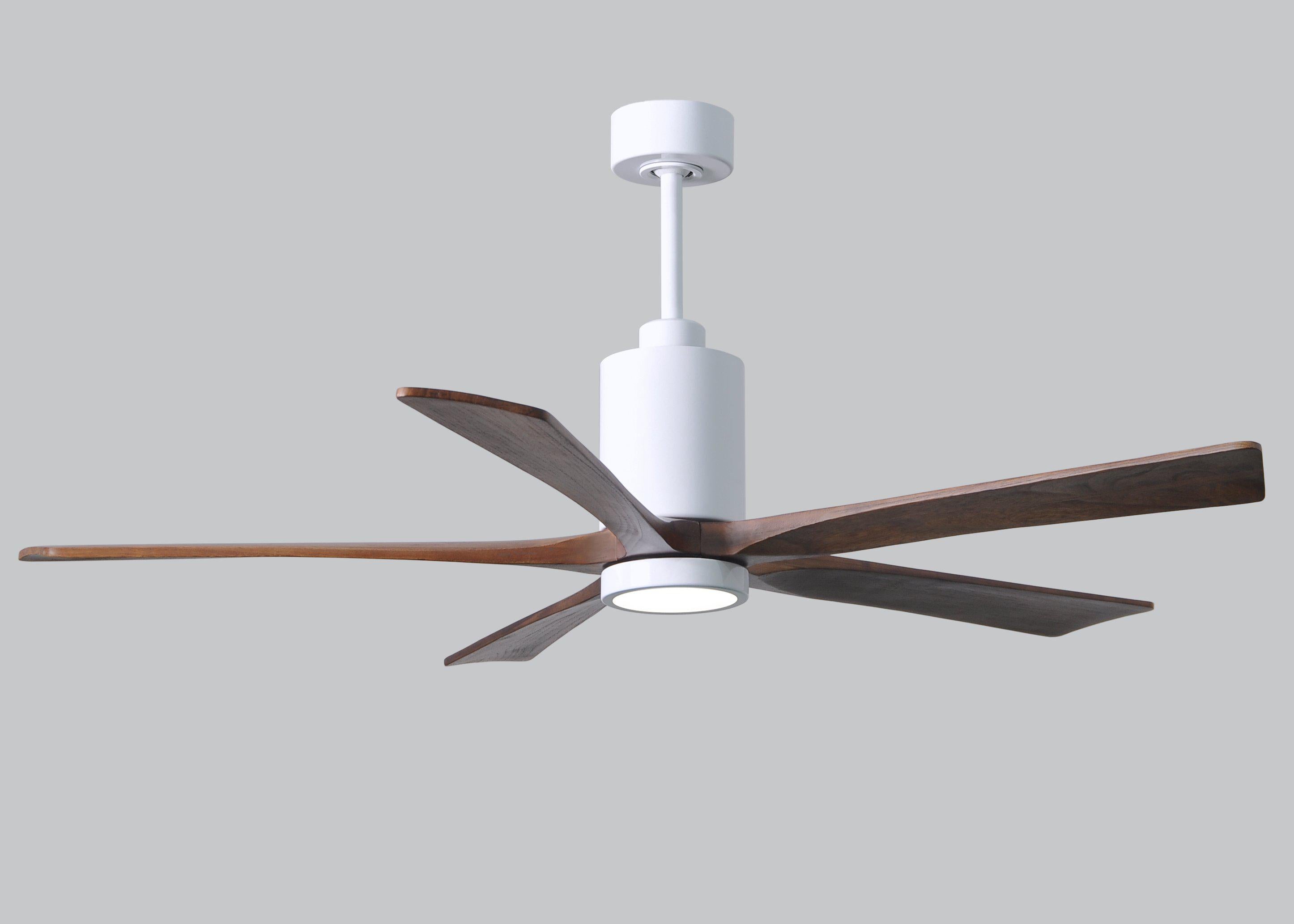 Matthews Fan Company Patricia-5 Five Blade with Light Kit PA5 Indoor Ceiling Fans Matthews Fan Company White Matte White 52"