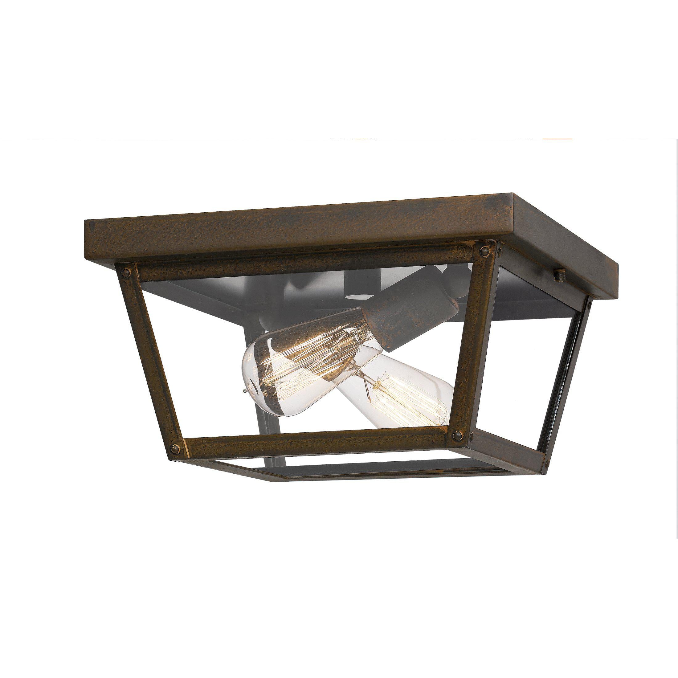 Quoizel  Rue De Royal Outdoor Lantern, Flushmopunt Outdoor Wall Lights Quoizel Industrial Bronze  