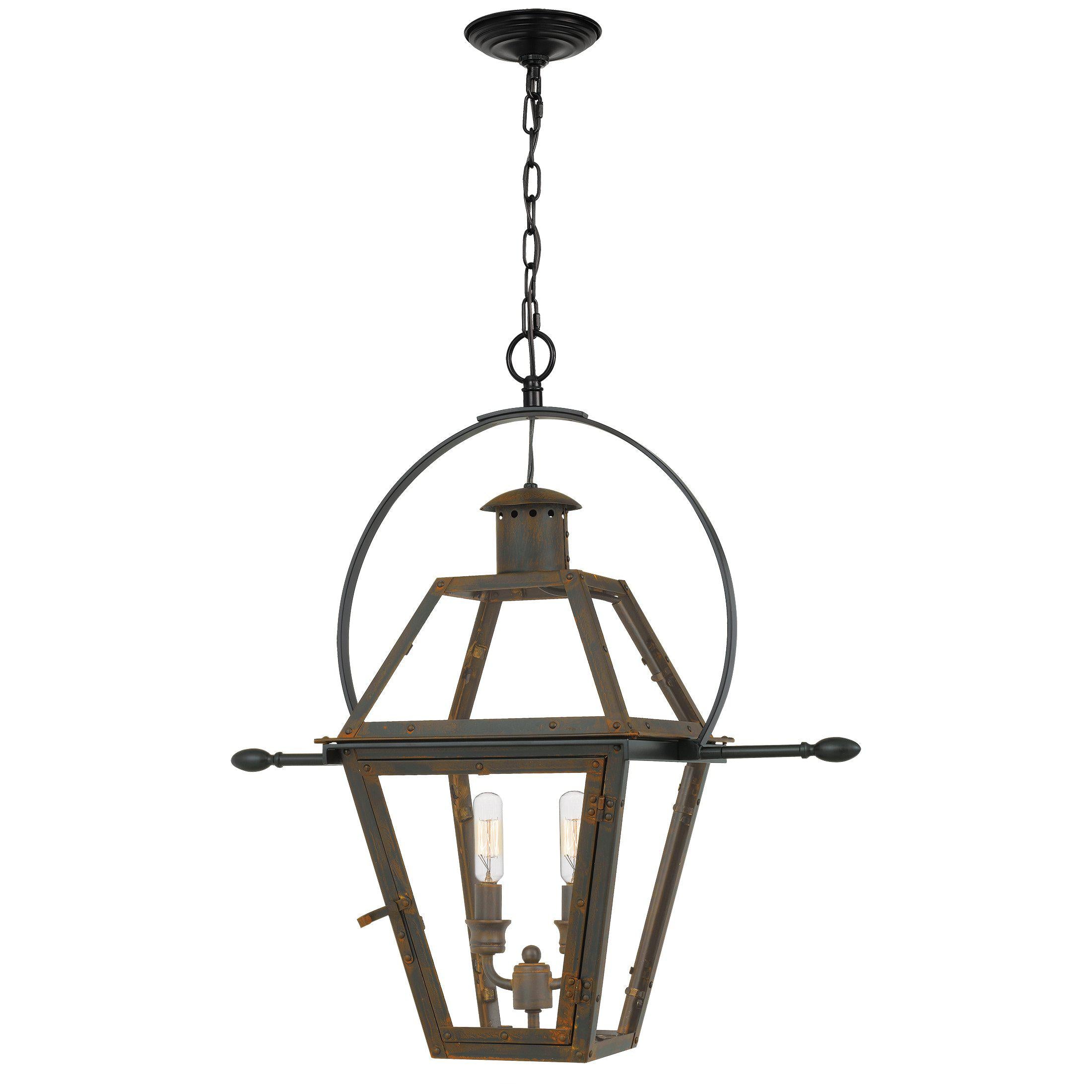 Quoizel  Rue De Royal Outdoor Lantern, Hanging Outdoor Light Fixture l Hanging Quoizel Industrial Bronze  