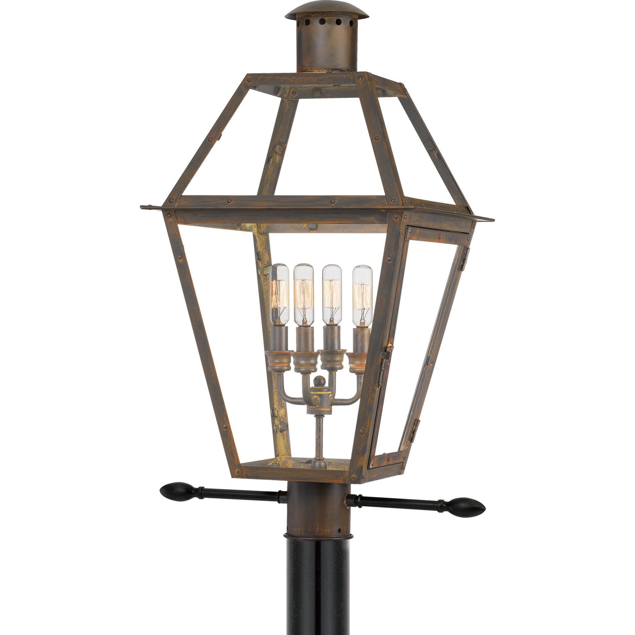 Quoizel  Rue De Royal Outdoor Lantern, Post Pier & Post Mount Lights Quoizel Industrial Bronze  