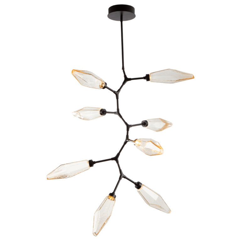 Hammerton Rock Crystal Modern Vine - 8 pc Pendant Hammerton Studio Metallic Beige Silver Chilled Blown Glass - Amber 2700