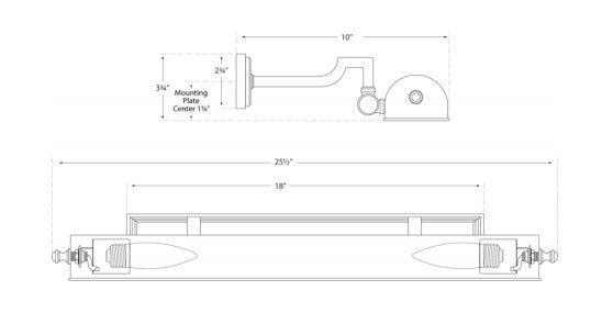 Visual Comfort Dean 24" Picture Light Wall Sconces Visual Comfort & Co.   