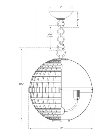 Visual Comfort Mill Small Globe Lantern Pendants Visual Comfort & Co.   