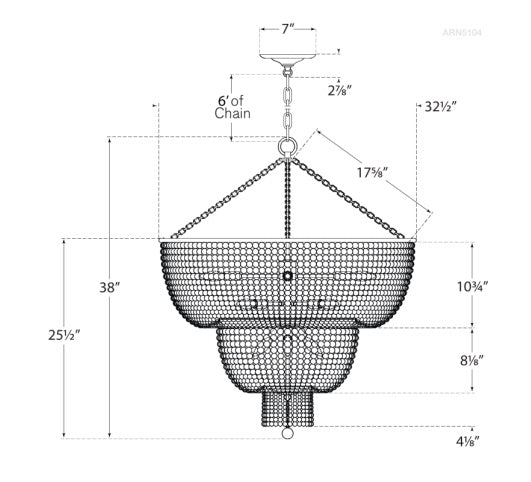 Visual Comfort Jacqueline Two-Tier Chandelier