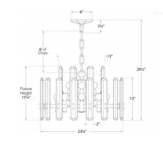 Visual Comfort Bonnington Chandelier Chandeliers Visual Comfort & Co.   