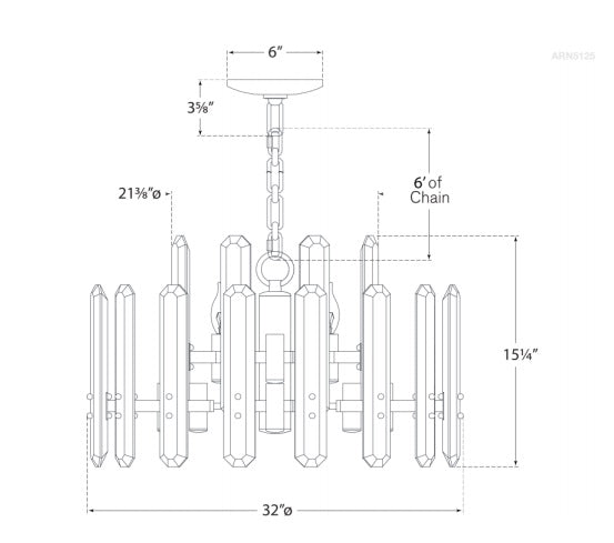 Visual Comfort Bonnington Large Chandelier Chandeliers Visual Comfort   