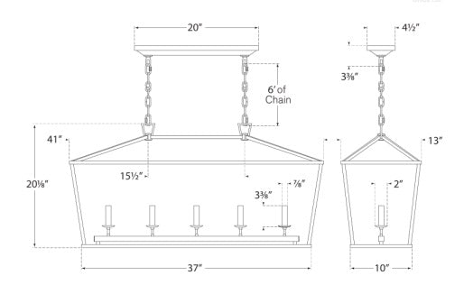 Visual Comfort Darlana Medium Linear Lantern