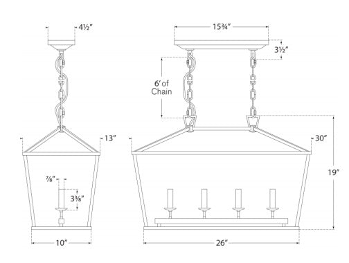 Visual Comfort Darlana Small Linear Lantern Pendants Visual Comfort & Co.   