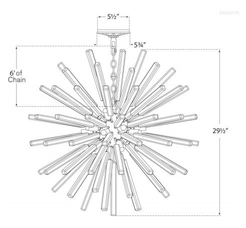 Visual Comfort Lawrence Medium Sputnik Chandelier Pendants Visual Comfort & Co.   