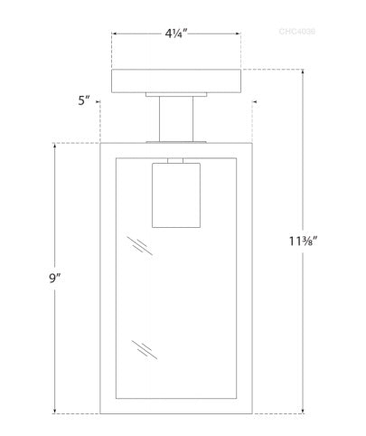 Visual Comfort Fresno Small Framed Semi-Flush Mount Ceiling Flush Mounts Visual Comfort & Co.   