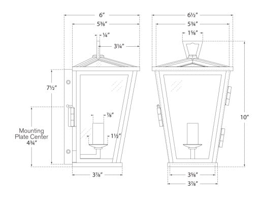 Visual Comfort Darlana Mini 3/4 Wall Lantern Outdoor Flush Mounts Visual Comfort & Co.   